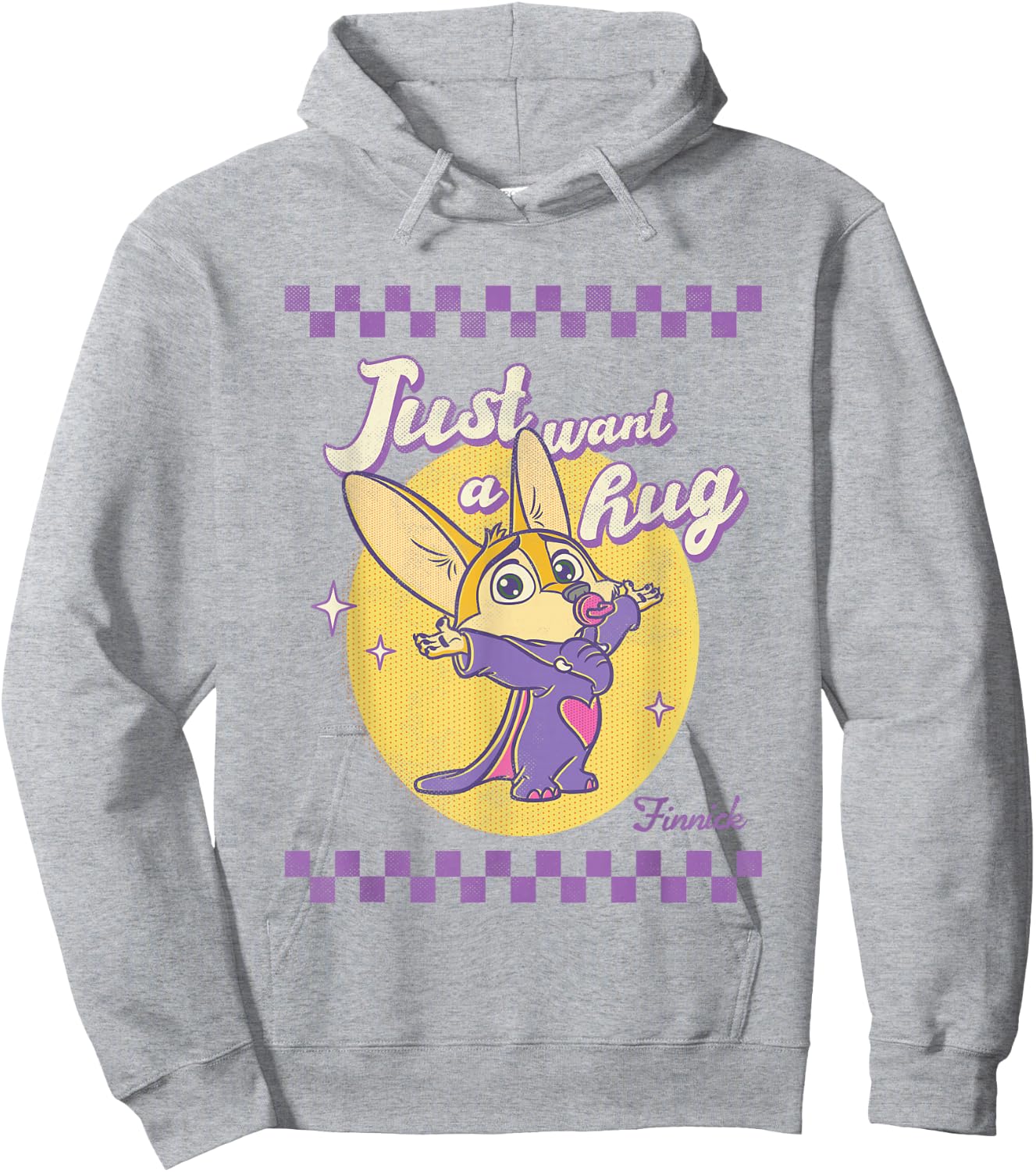 Disney Zootopia Finnick Just Want A Hug Chest Retro Poster Hoodie - Hoodie | Ash
