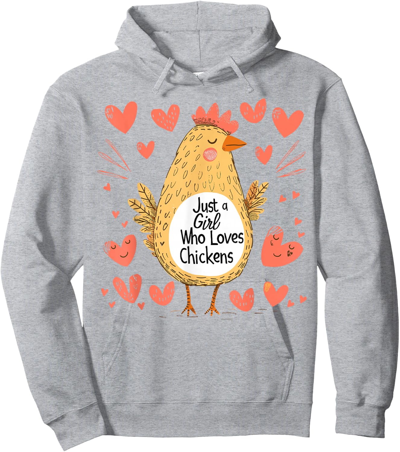 Funny Chicken Lovers Gift Just A Girl Who Loves Chickens Hoodie - Hoodie | Ash