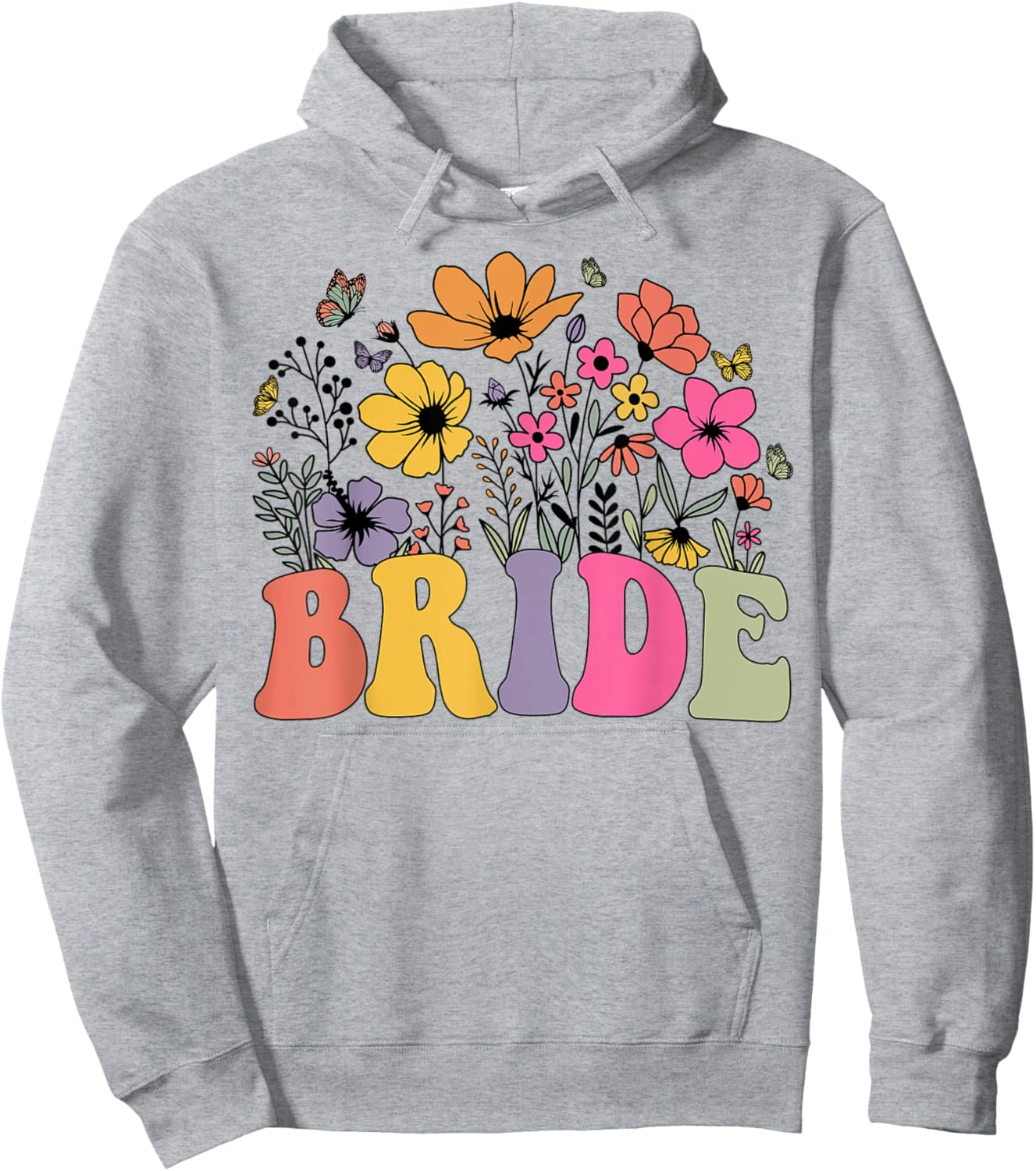 Floral Bride Bridesmaid Wildflowers Groovy Bachelorette Hoodie - Hoodie | Ash