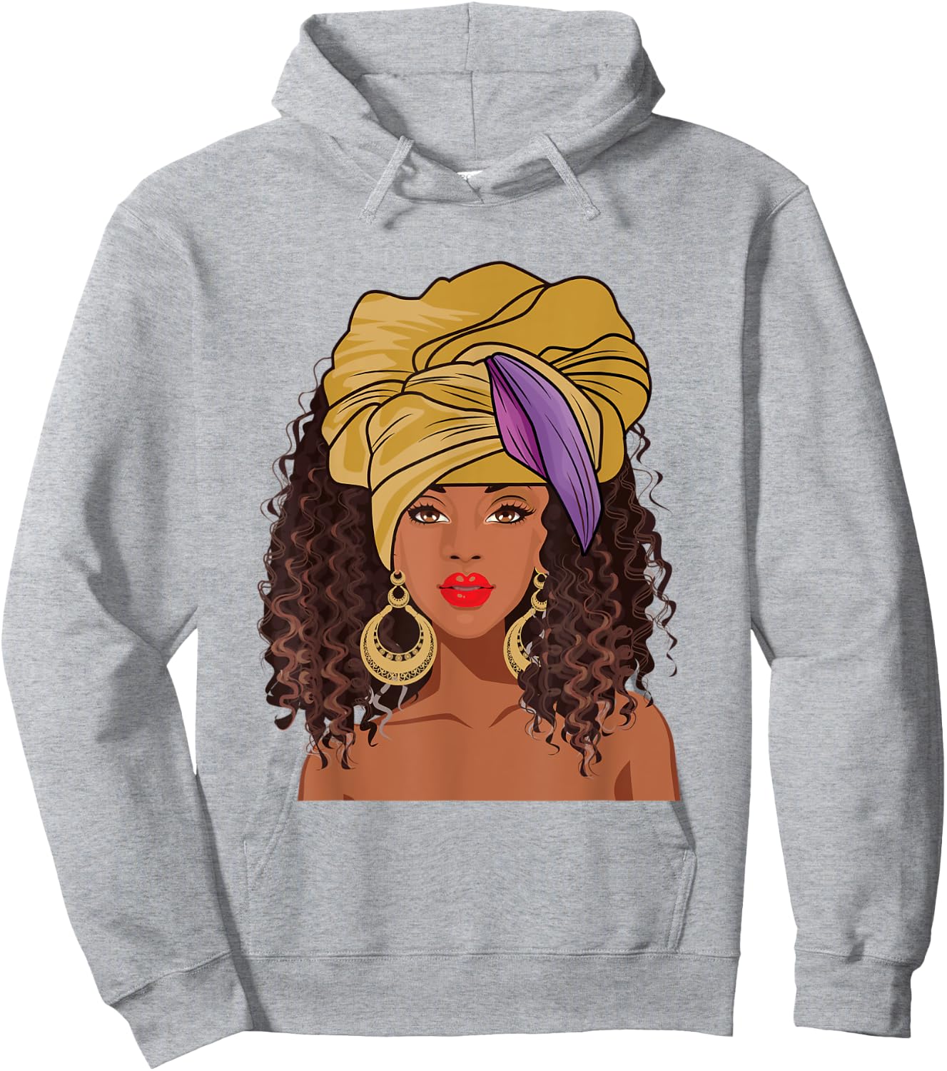 Black History Month African American apparel Afro Hair face Hoodie - Hoodie | Ash