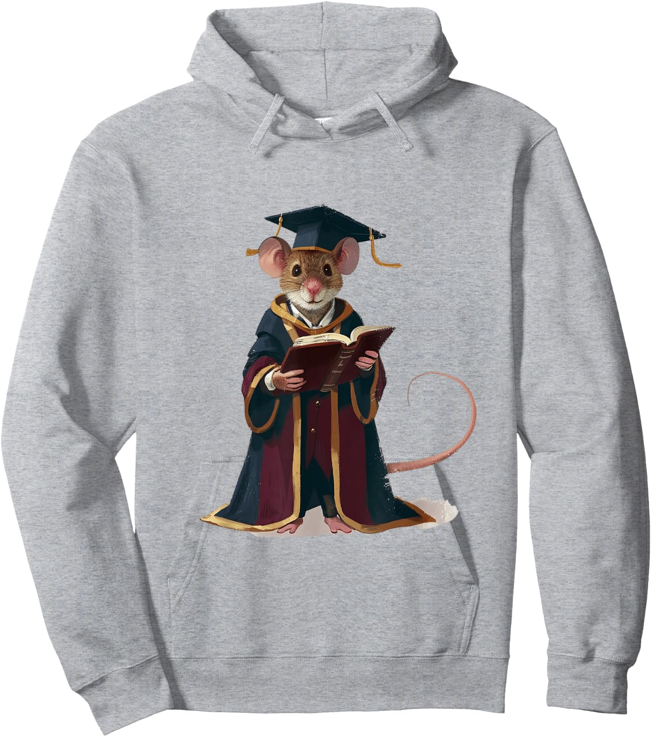 Cute Mouse Reading Book Graduation Gift Hoodie - Hoodie | Ash
