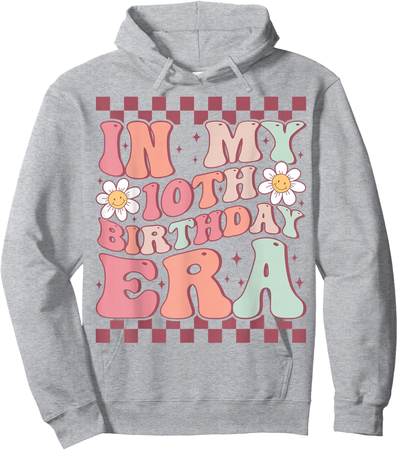 In My 10th Birthday Era Cute Groovy 10th Birthday Party Hoodie - Hoodie | Ash