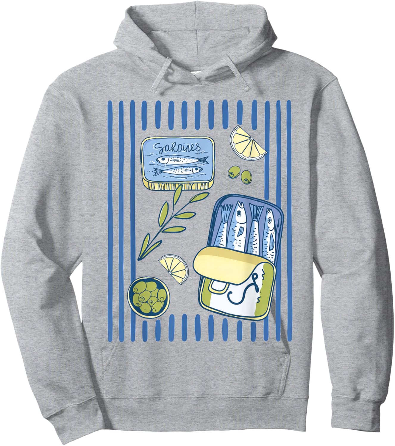 Retro Graphic Fish Sardines Tinned Summer Women Kid Hoodie - Hoodie | Ash