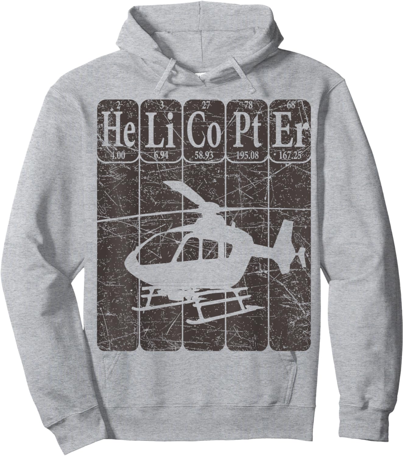 Helicopter Periodic Table Elements Aviation Helicopter Pilot Hoodie - Hoodie | Ash
