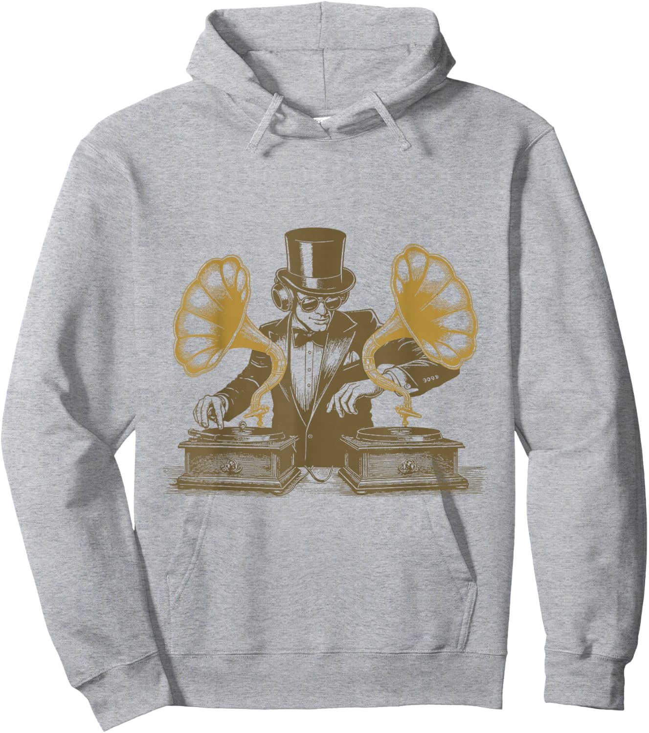 Gramophone Vinyl DJ Shirt Retro Vintage DJ - Drop The Beat Hoodie - Hoodie | Ash