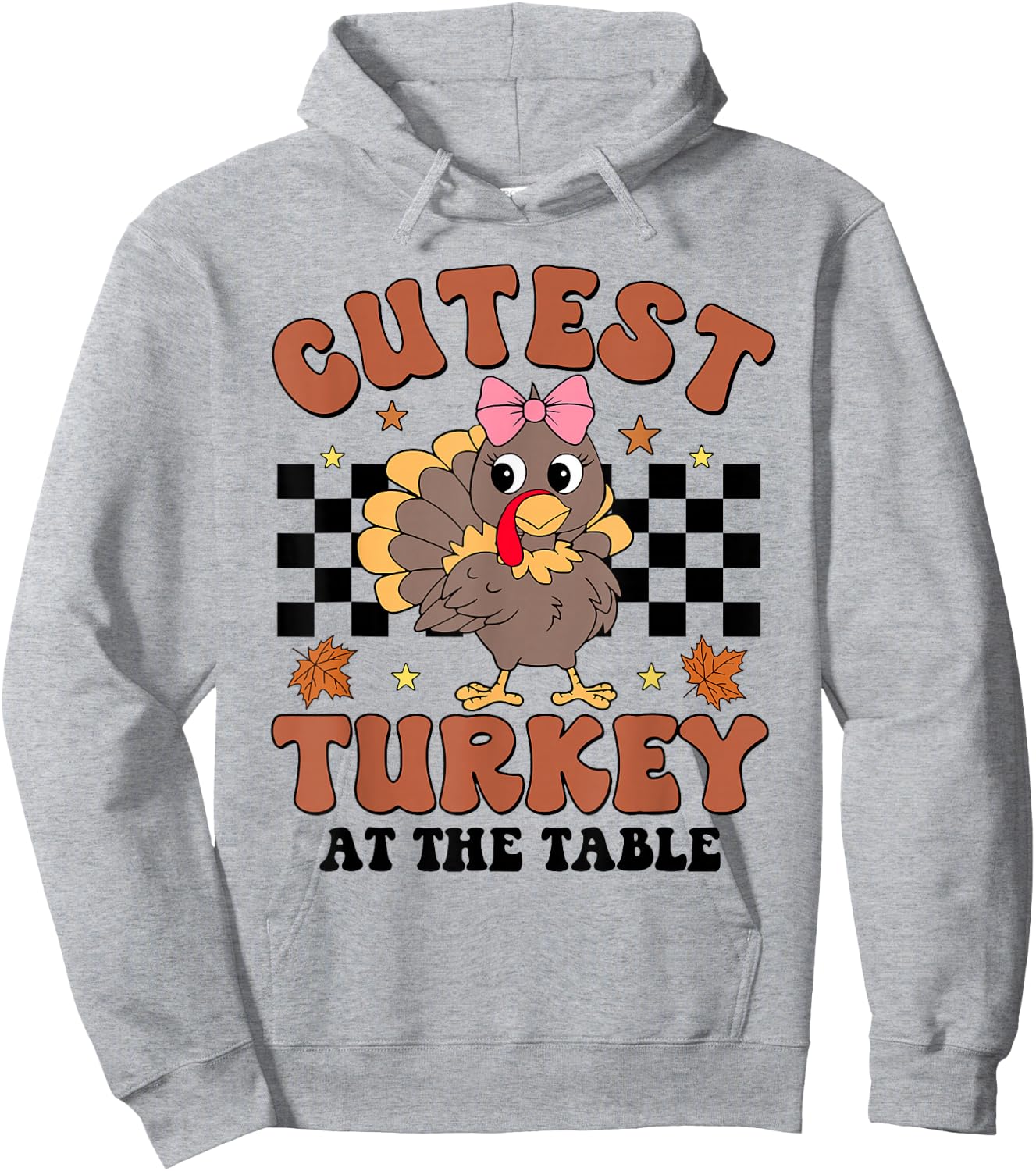 Thanksgiving Cutest Turkey At The Table Dinner Girl Toddler Hoodie - Hoodie | Ash