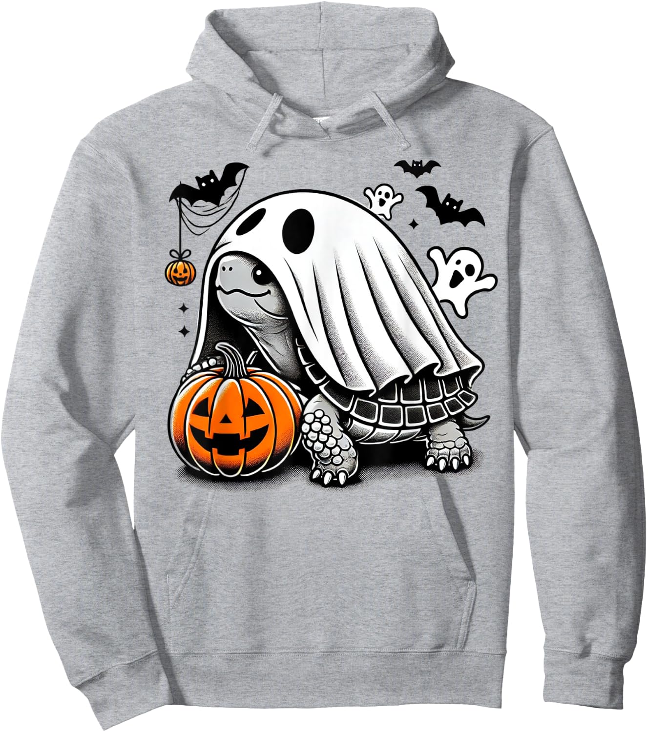 Halloween Turtle Ghost Pumpkin Costume Terrapin Tortoise Hoodie - Hoodie | Ash
