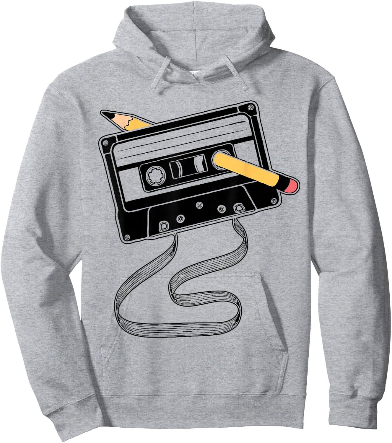 I'm This Old Cassette Tape Pencil Hoodie - Hoodie | Ash