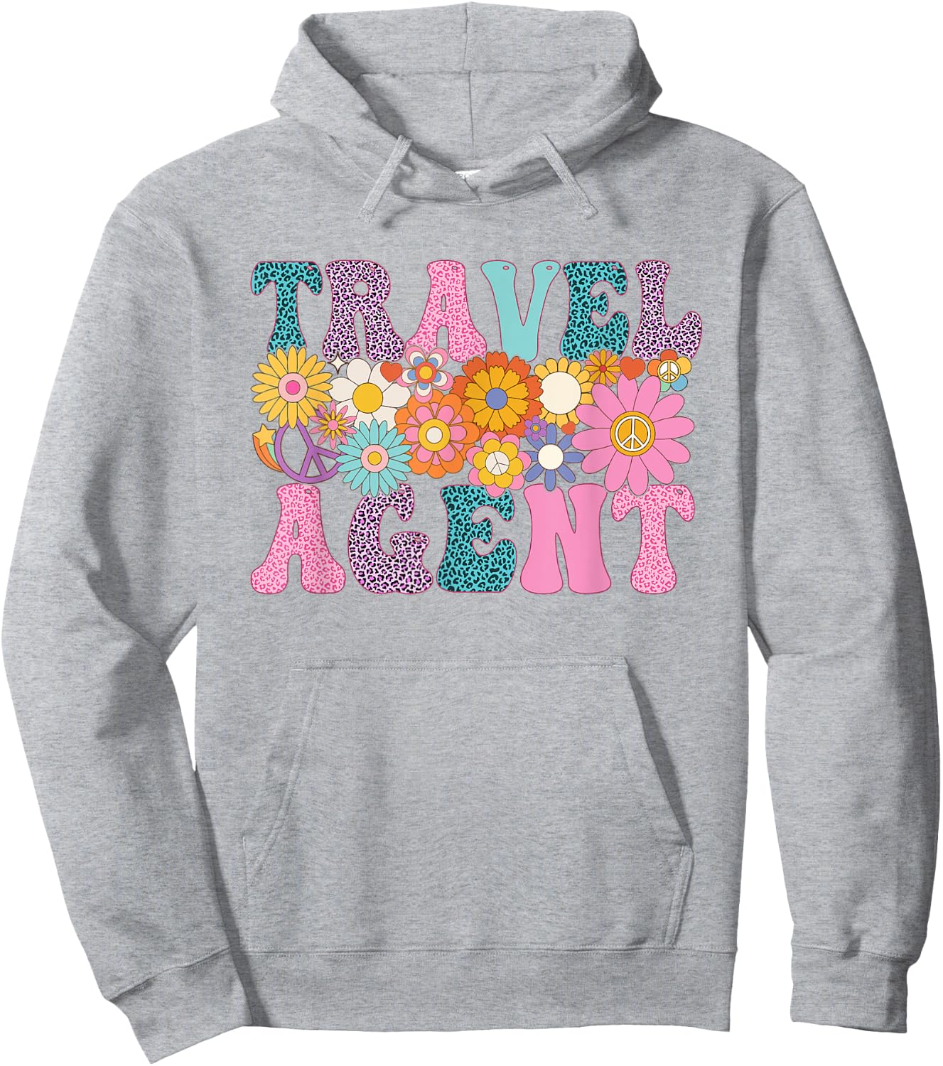 Travel Agent Week Groovy Leopard Appreciation Day Hoodie - Hoodie | Ash