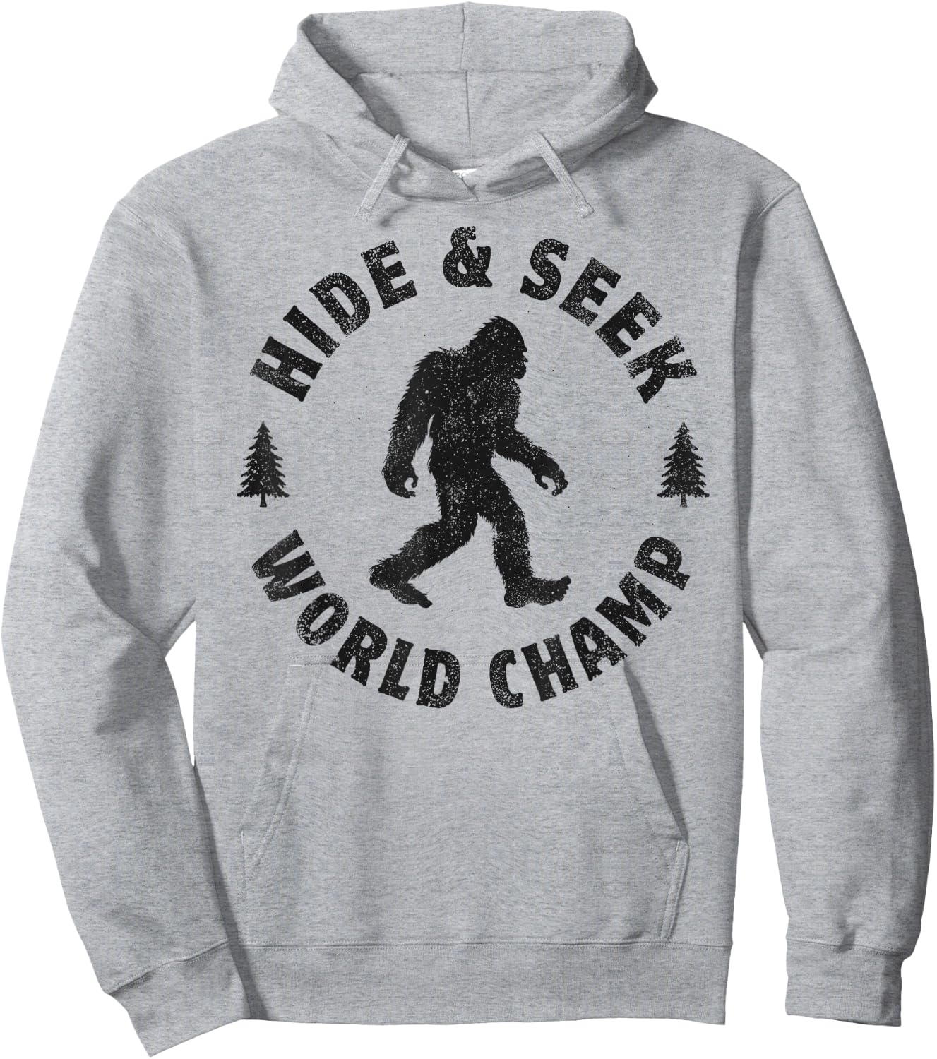 Bigfoot Hide And Seek World Champion Sasquatch Retro Vintage Hoodie - Hoodie | Ash