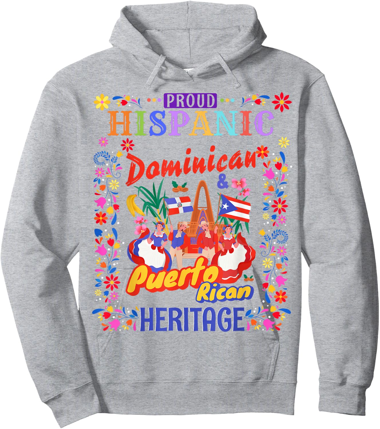 Puerto Rican & Dominican Flag Outfit Idea Women Dominican Hoodie - Hoodie | Ash