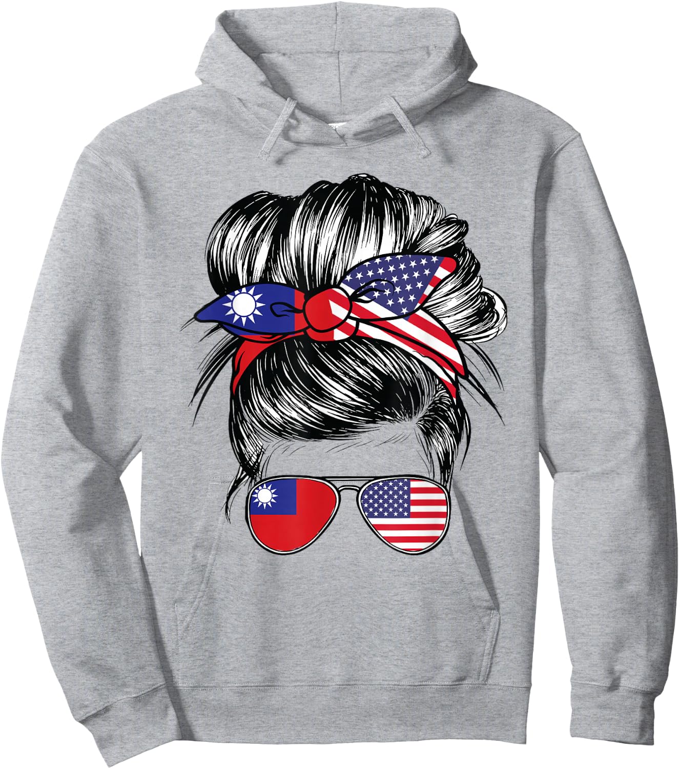 Taiwan Flag Taiwanese Women American USA Heritage Taiwan Hoodie - Hoodie | Ash