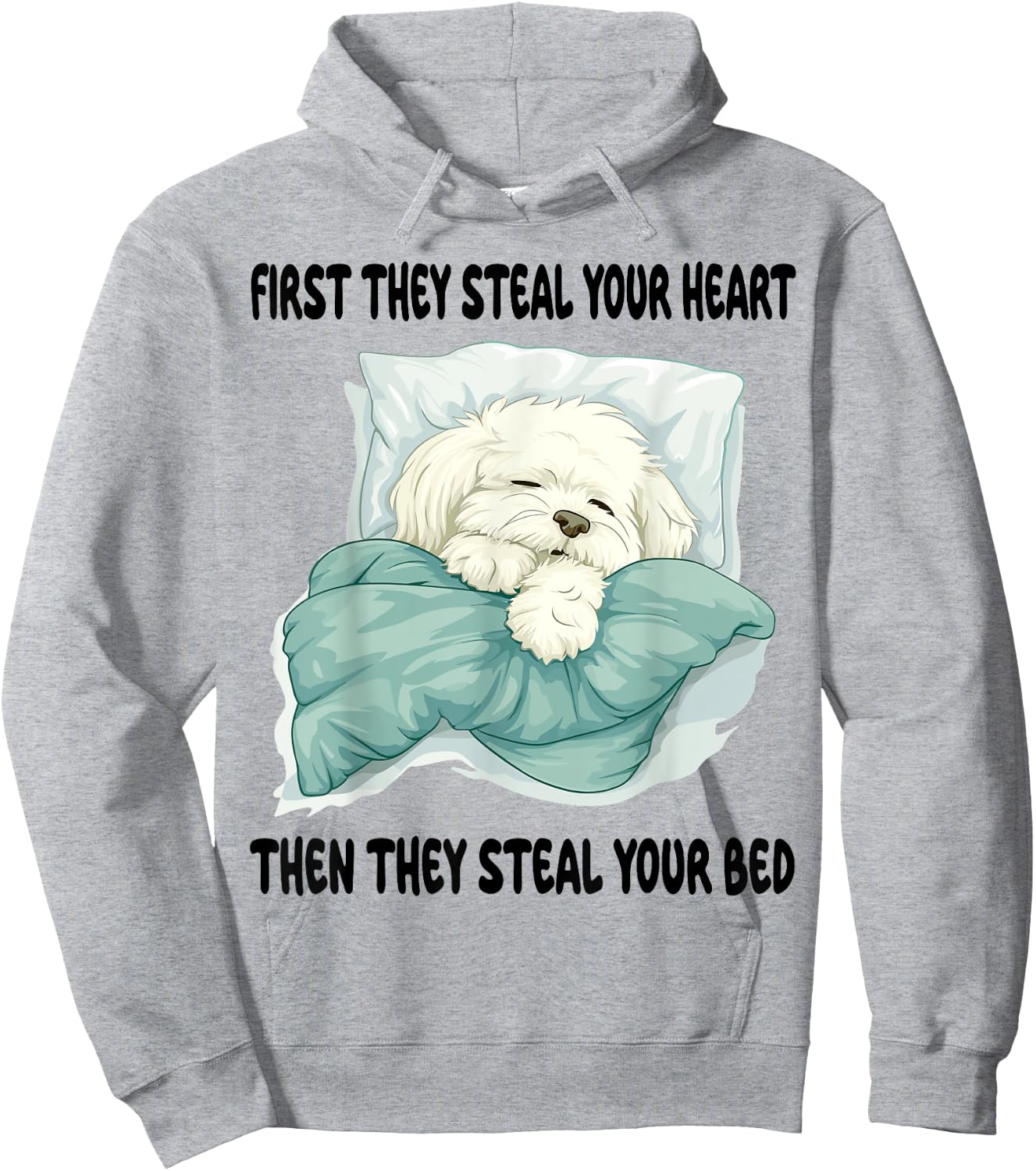 Coton De Tulear Sleeping Pajamas Nightgown Hoodie - Hoodie | Ash