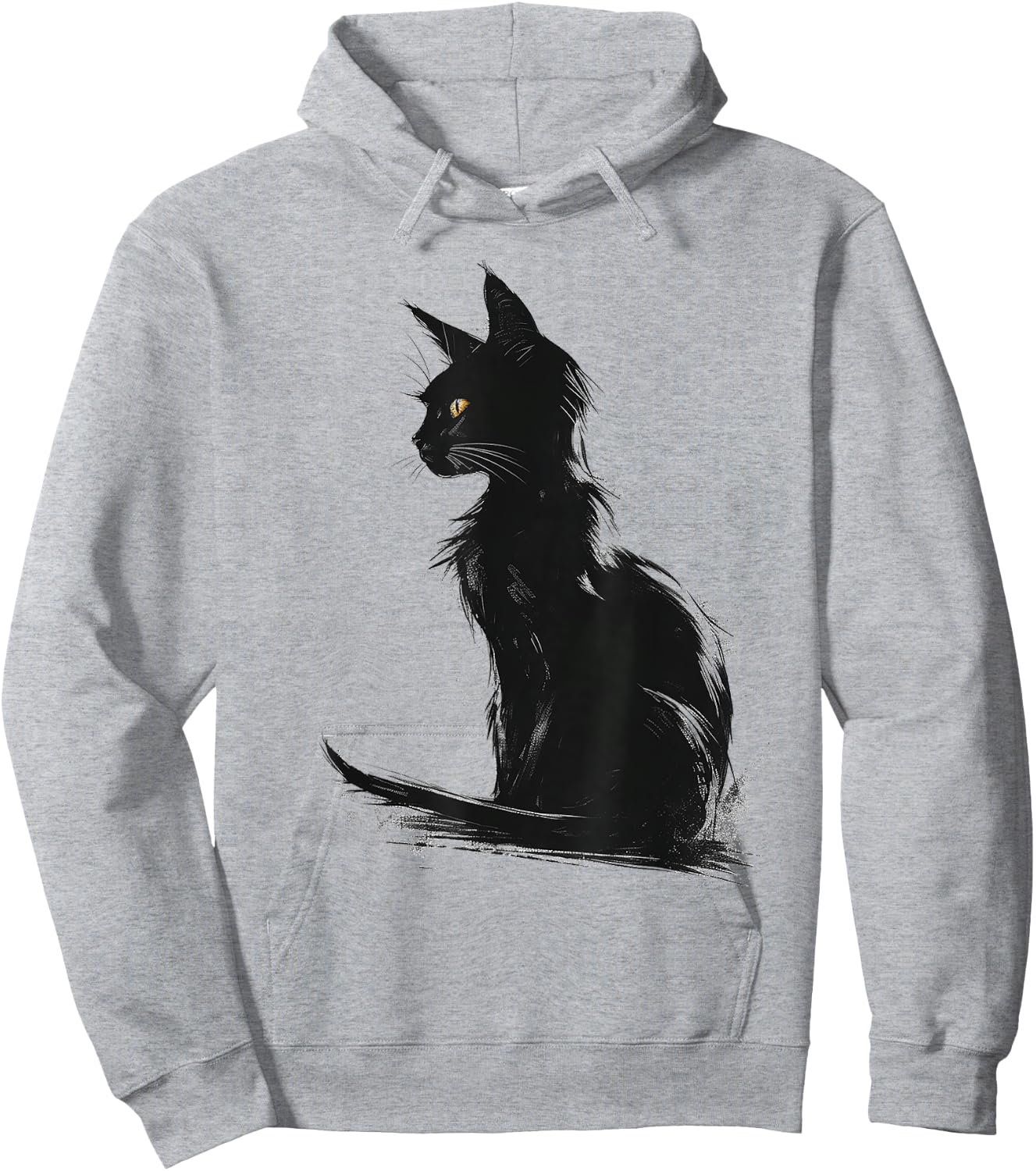 Cat Abstract Graphic Drawing Artwork Animal Cat Men Women Kids Hoodie - Hoodie | Ash