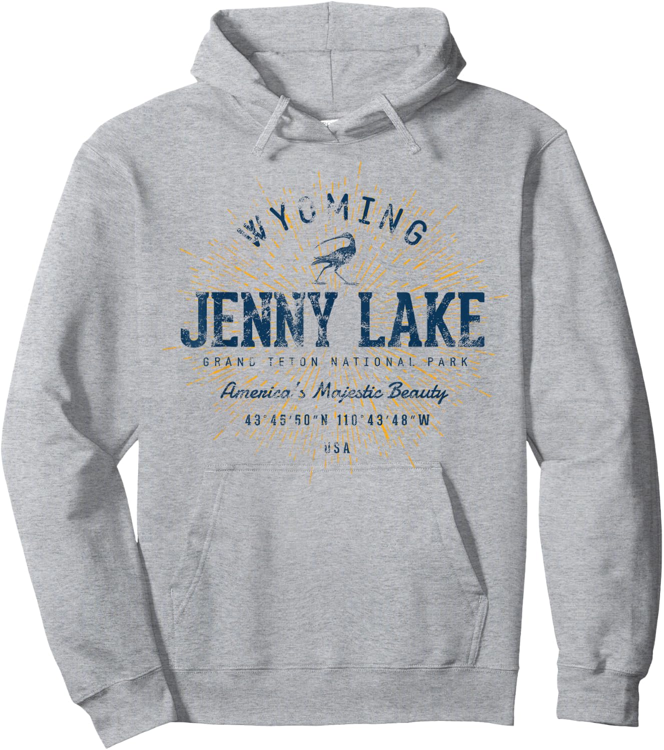 Vintage Retro Style Jenny Lake Hoodie - Hoodie | Ash