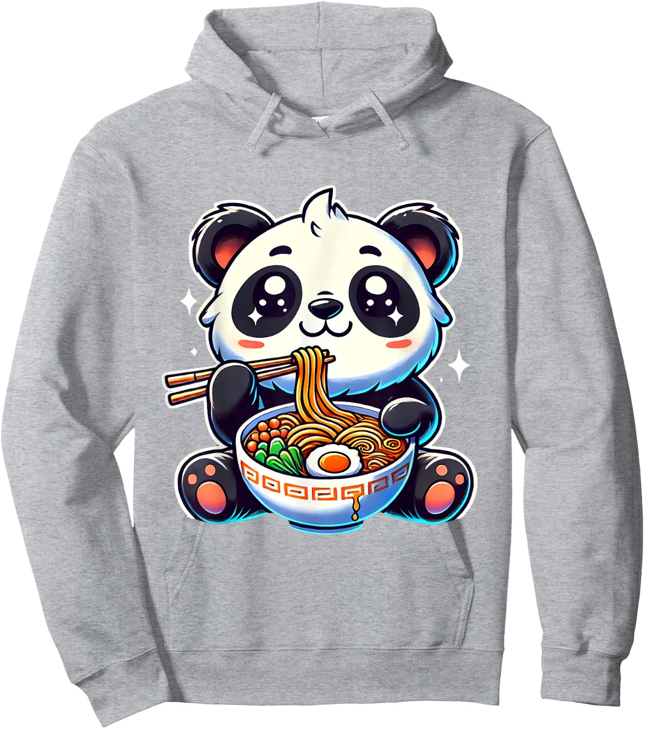 Kawaii Panda Eating Ramen Soup Cute Anime For Kids Hoodie - Hoodie | Ash