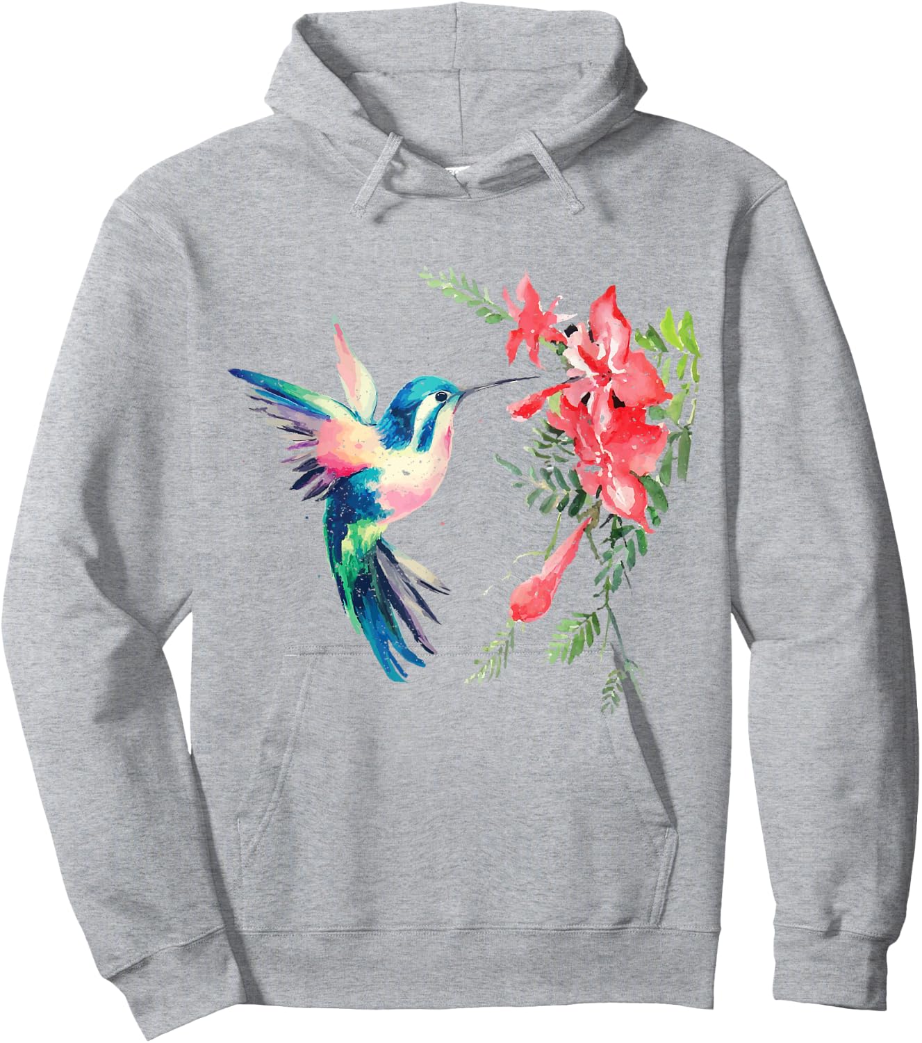 Rainbow Color Hummingbird Funny Bird Lover Gift Hoodie - Hoodie | Ash