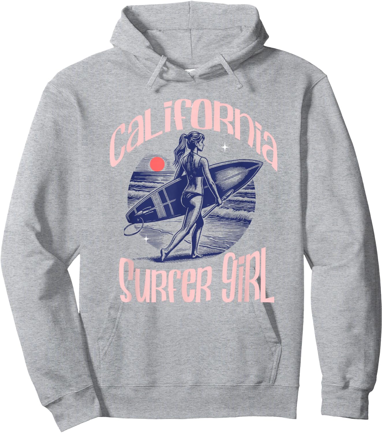 California Surfer Girl Beach Cute Summer Hoodie - Hoodie | Ash