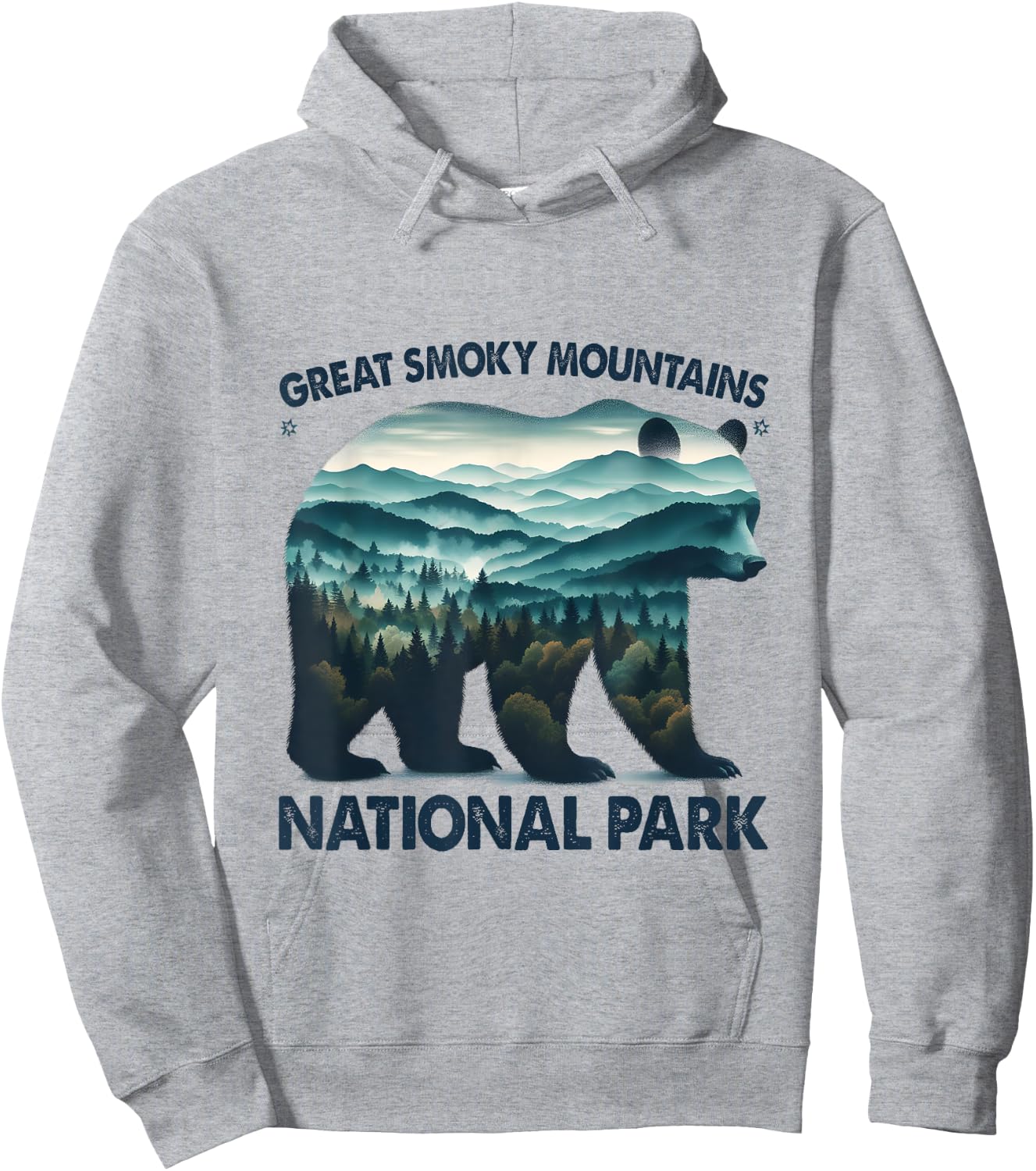 Great Smoky Mountains National Park Bear Hiking Camping Hoodie - Hoodie | Ash