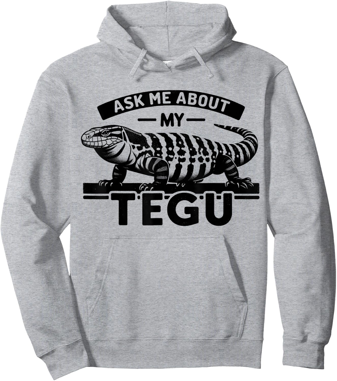 Tegu Lover - My Tegu Hobby - Giant Black And White Tegu Hoodie - Hoodie | Ash