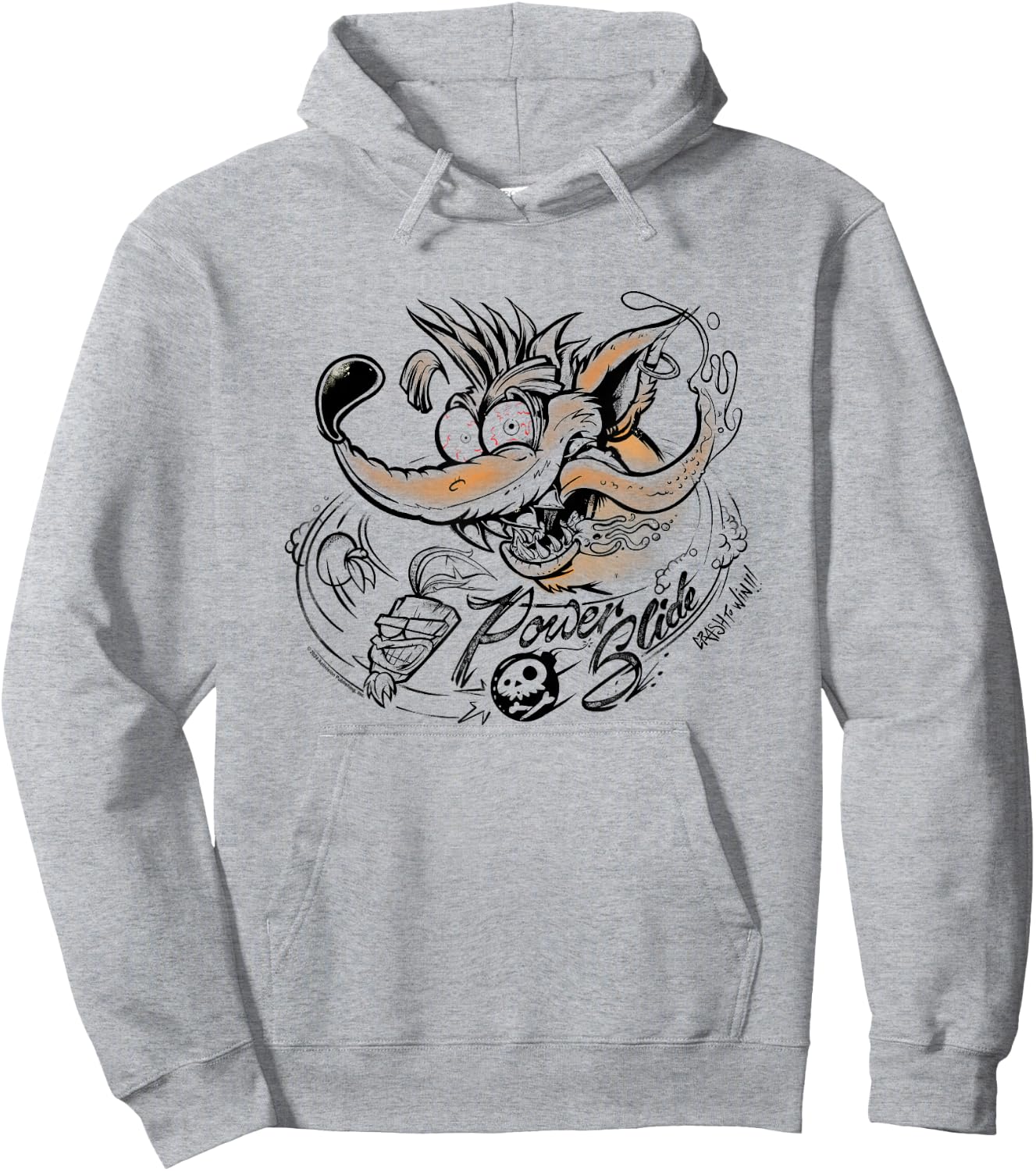 Crash Bandicoot Power Slide Crazy Crash To Win Chest Logo Hoodie - Hoodie | Ash