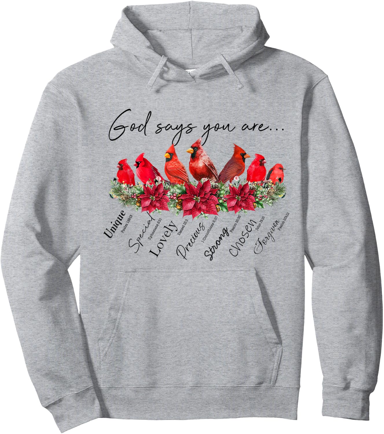 God Says You Are Women Christian Religious Cardinal Bird Hoodie - Hoodie | Ash