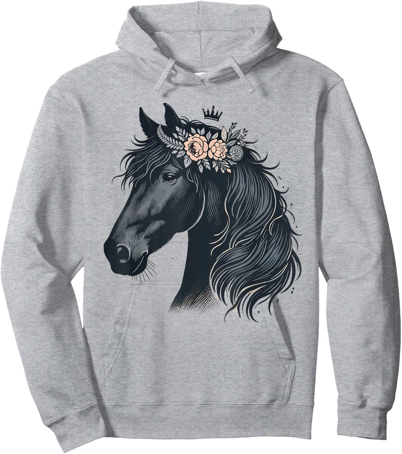 Friesian Horse Lover Majestic Friesian Horse Riding Hoodie - Hoodie | Ash