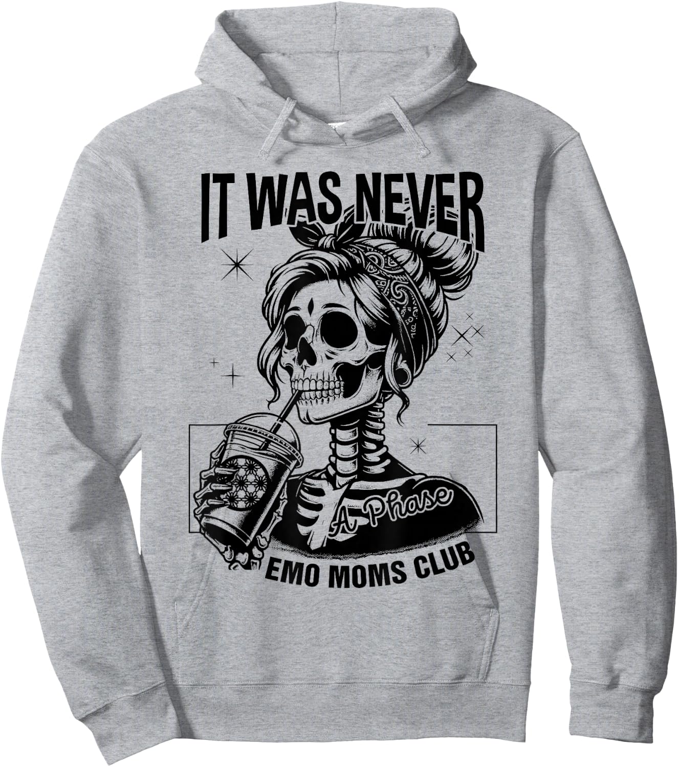 Funny It Was Never A Phase Emo Moms Club Matching Hoodie - Hoodie | Ash