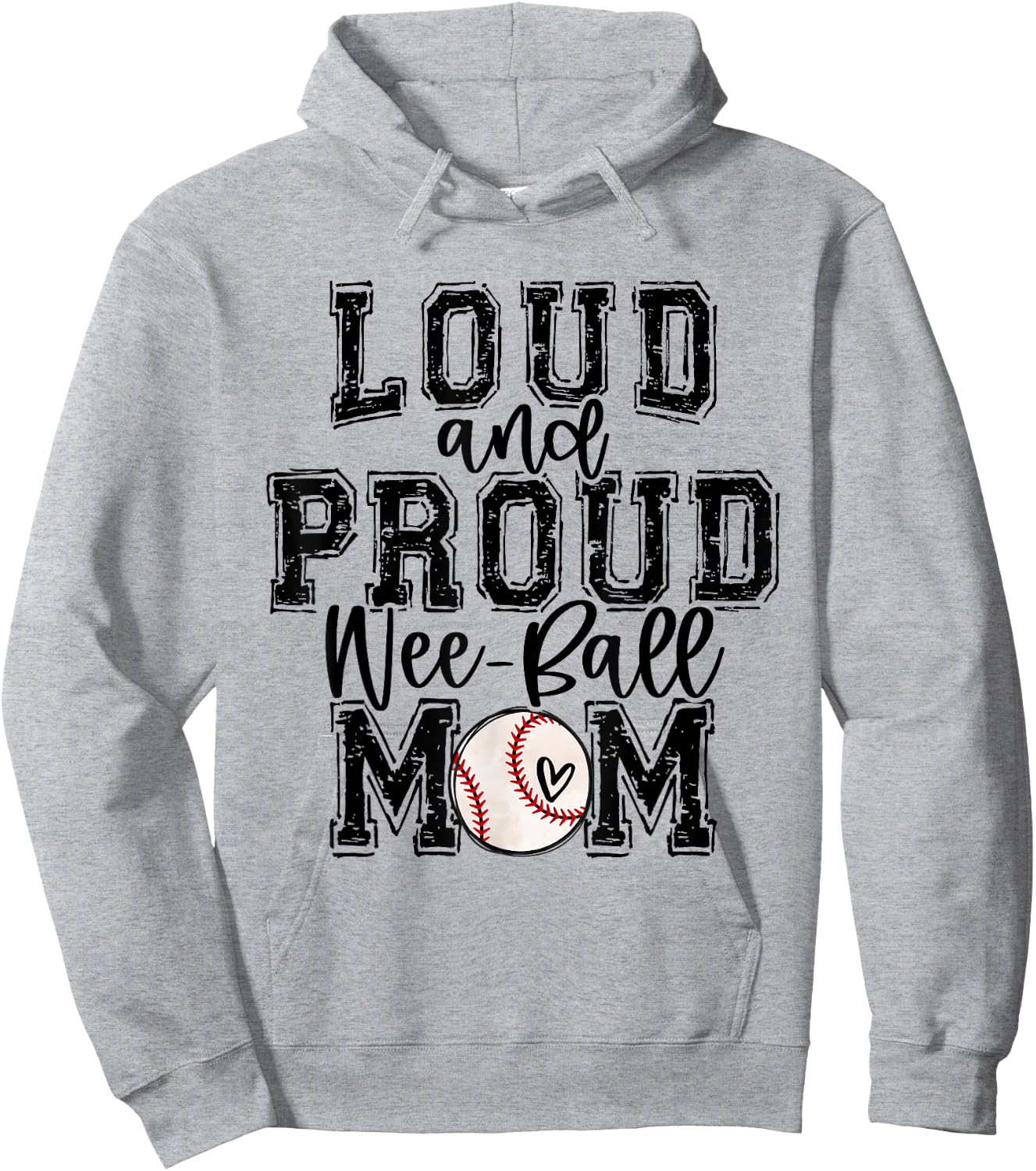 Wee-Ball Mom Loud Proud Wee-Ball Mama Family Funny Cute Hoodie - Hoodie | Ash