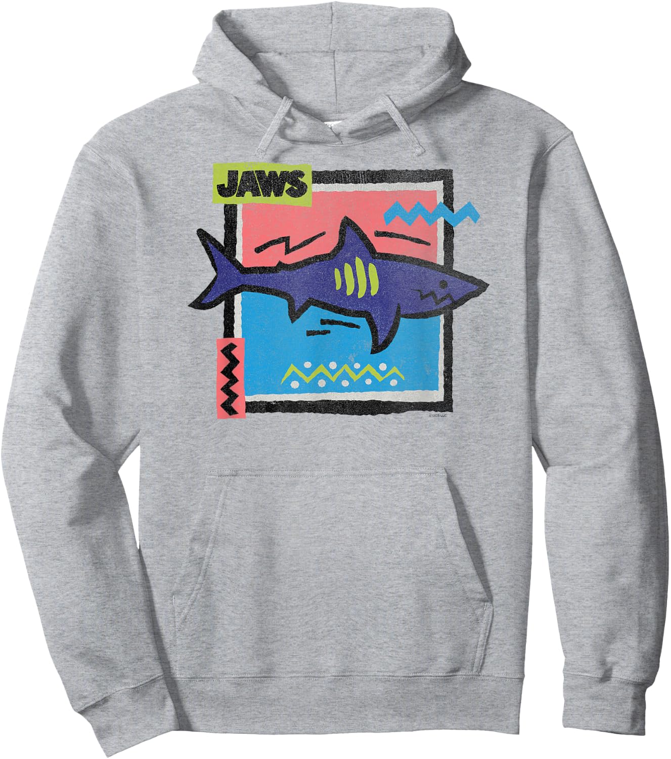 Jaws Neon Shark Hoodie - Hoodie | Ash
