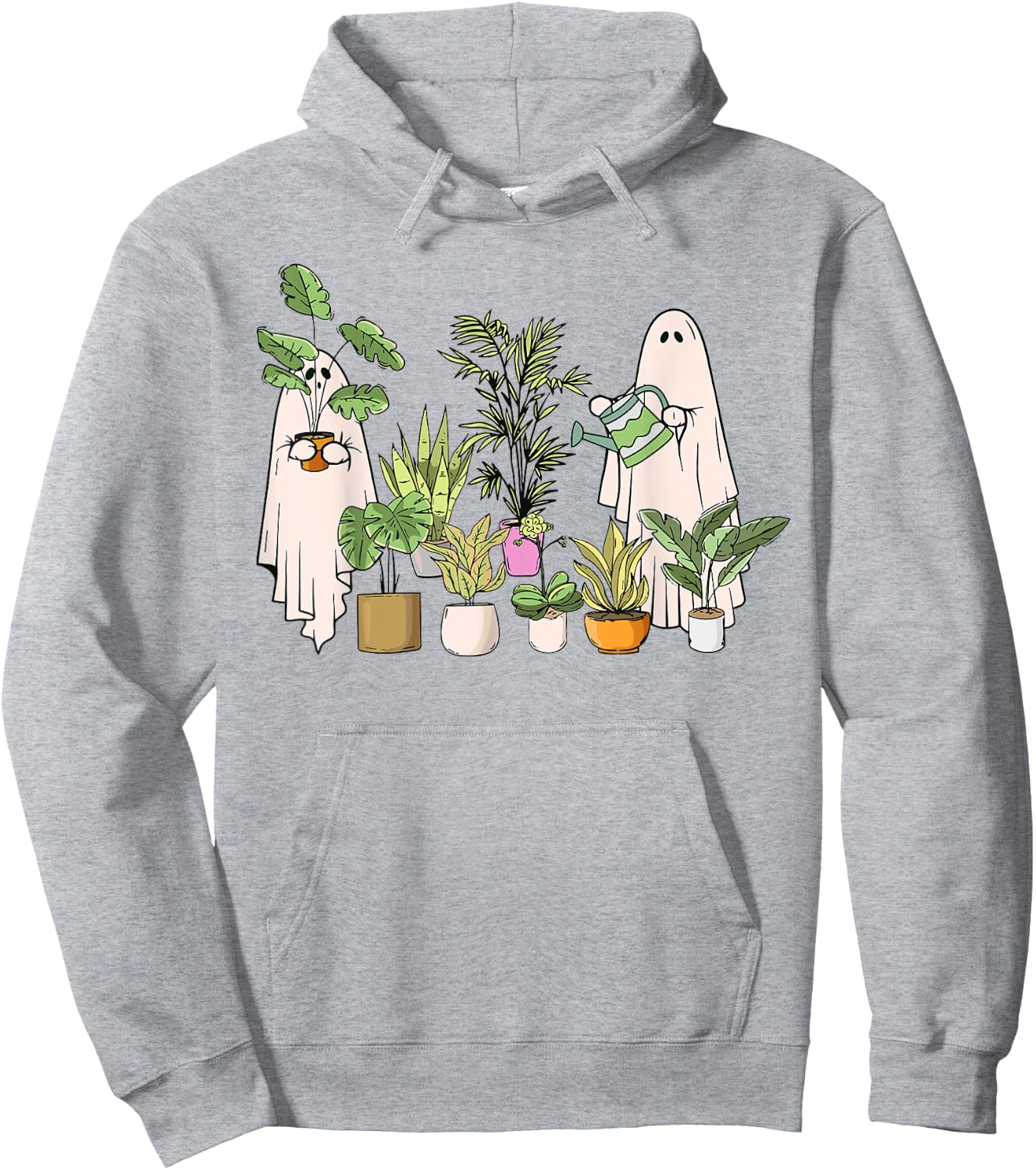 Ghost Plant Lady Halloween Gardening Plant Houseplant Lovers Hoodie - Hoodie | Ash