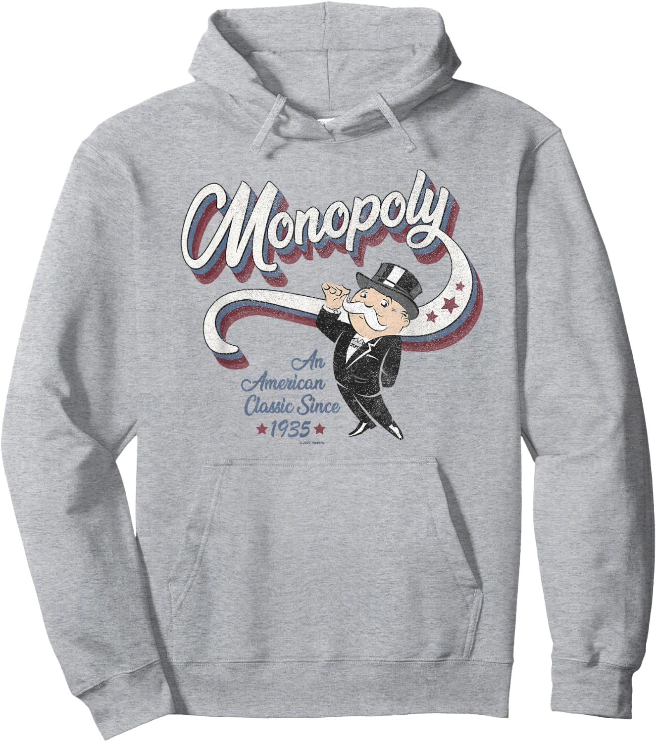 Hasbro Monopoly Americana 3D Logo Monopoly Man Classic Hoodie - Hoodie | Ash