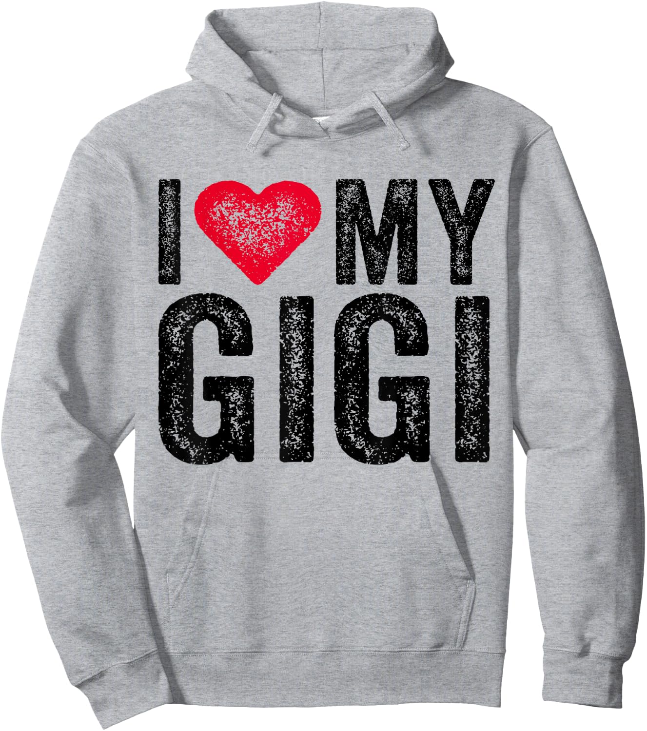 I Love My Gigi Red Heart Grandma Mother's Day Funny Vintage Hoodie - Hoodie | Ash