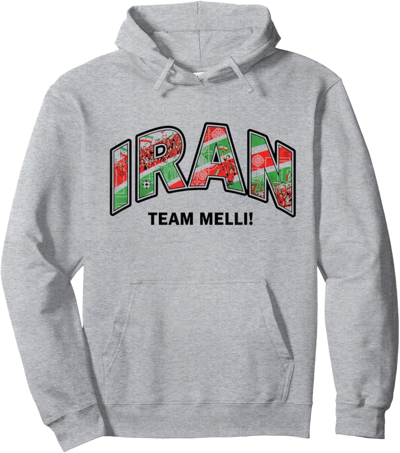Soccer Fan Shirt 2026 Iran Team Melli Supporters Hoodie - Hoodie | Ash