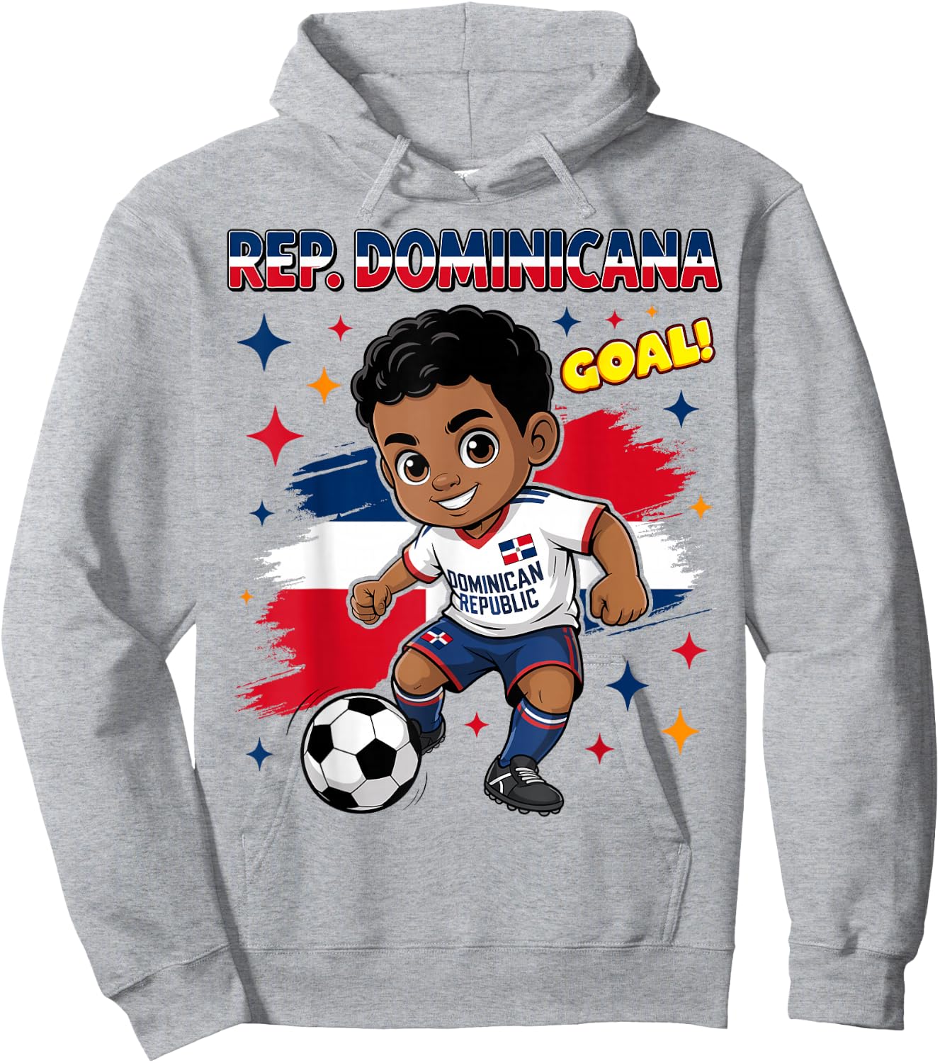 Republica Dominicana Kid Goal Dominican Flag for Boys Kids Hoodie - Hoodie | Ash
