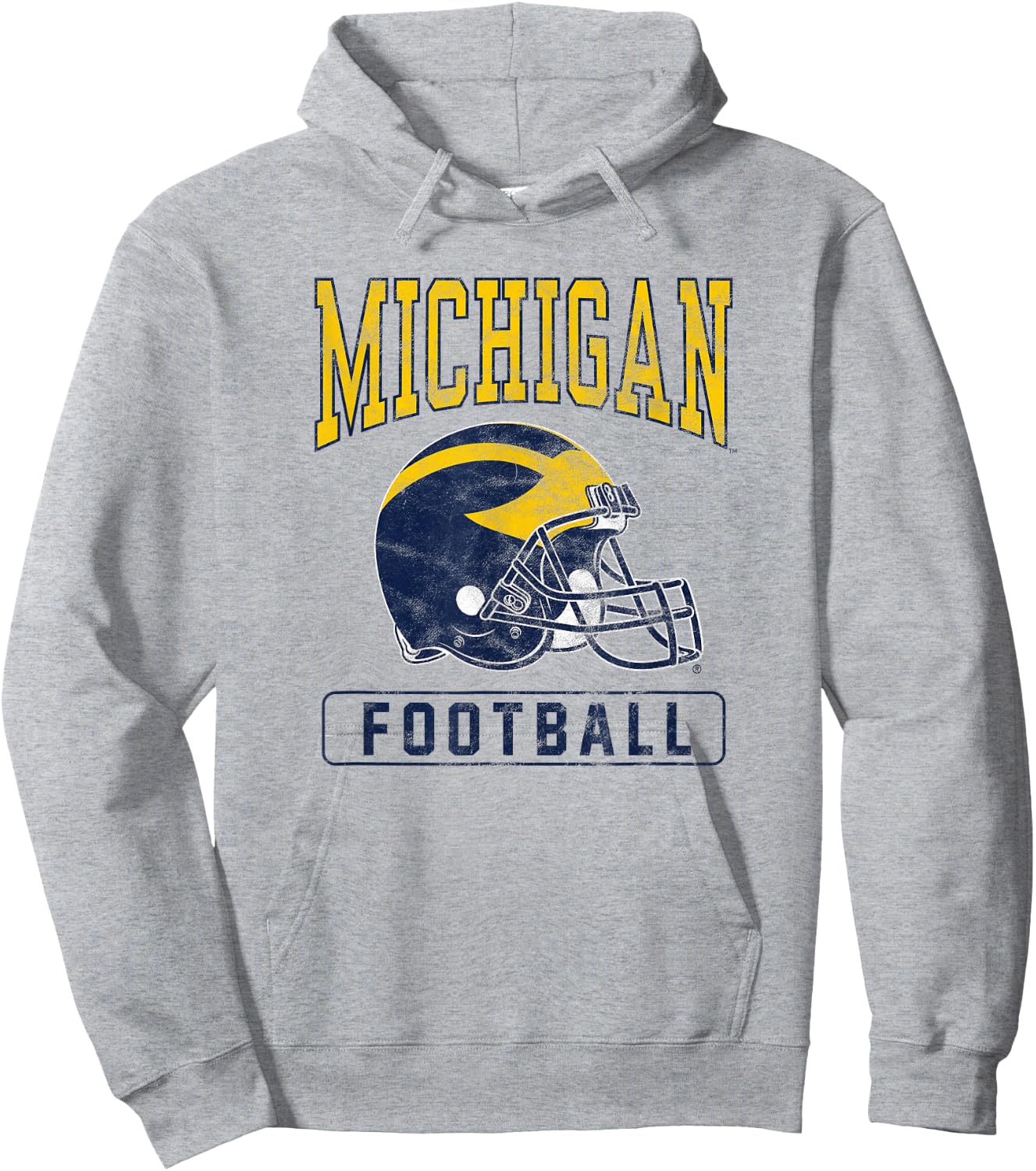University of Michigan Wolverines U of M Football Helmet Hoodie - Hoodie | Ash