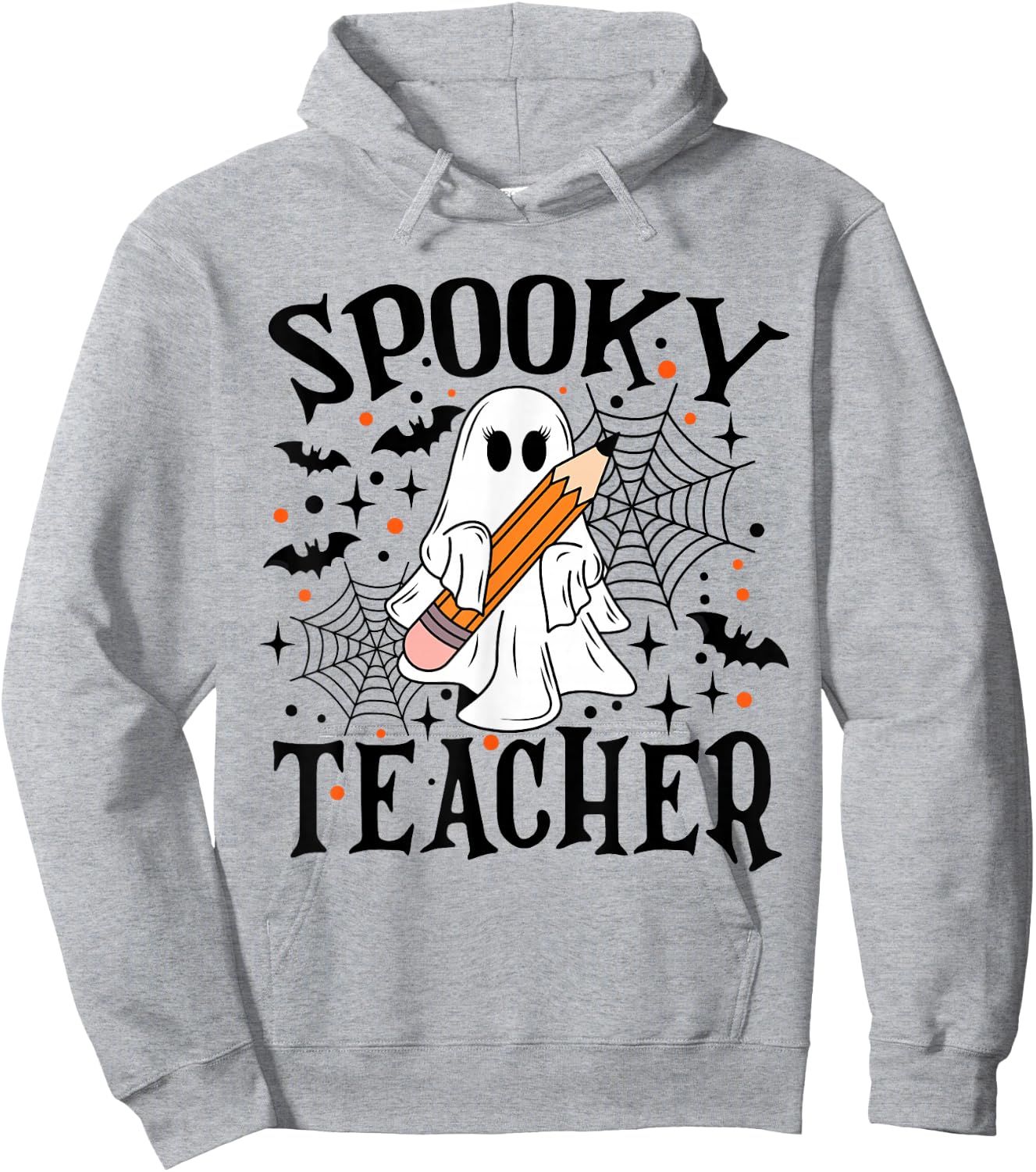 Spooky Teacher Ghost Boo Halloween Spooky Season Teaching Hoodie - Hoodie | Ash