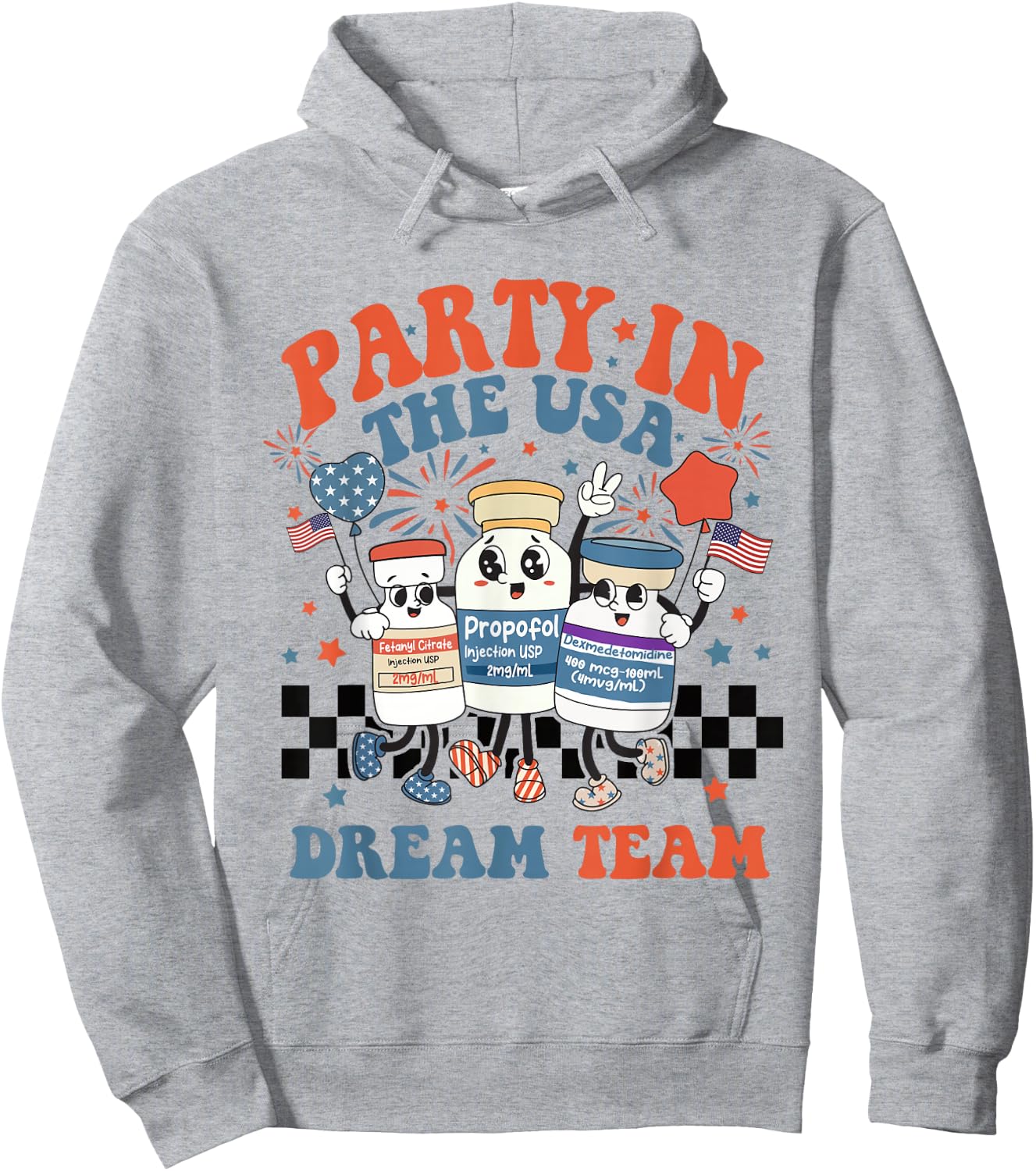 ICU Nurse 4th July Anesthesiologist Surgical Medical Student Hoodie - Hoodie | Ash
