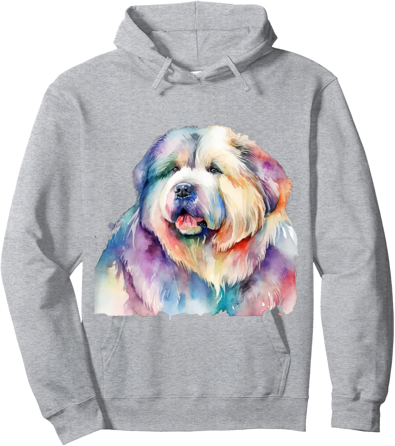Caucasian Ovcharka Dog Colorful Watercolor Dog Women Kids Hoodie - Hoodie | Ash