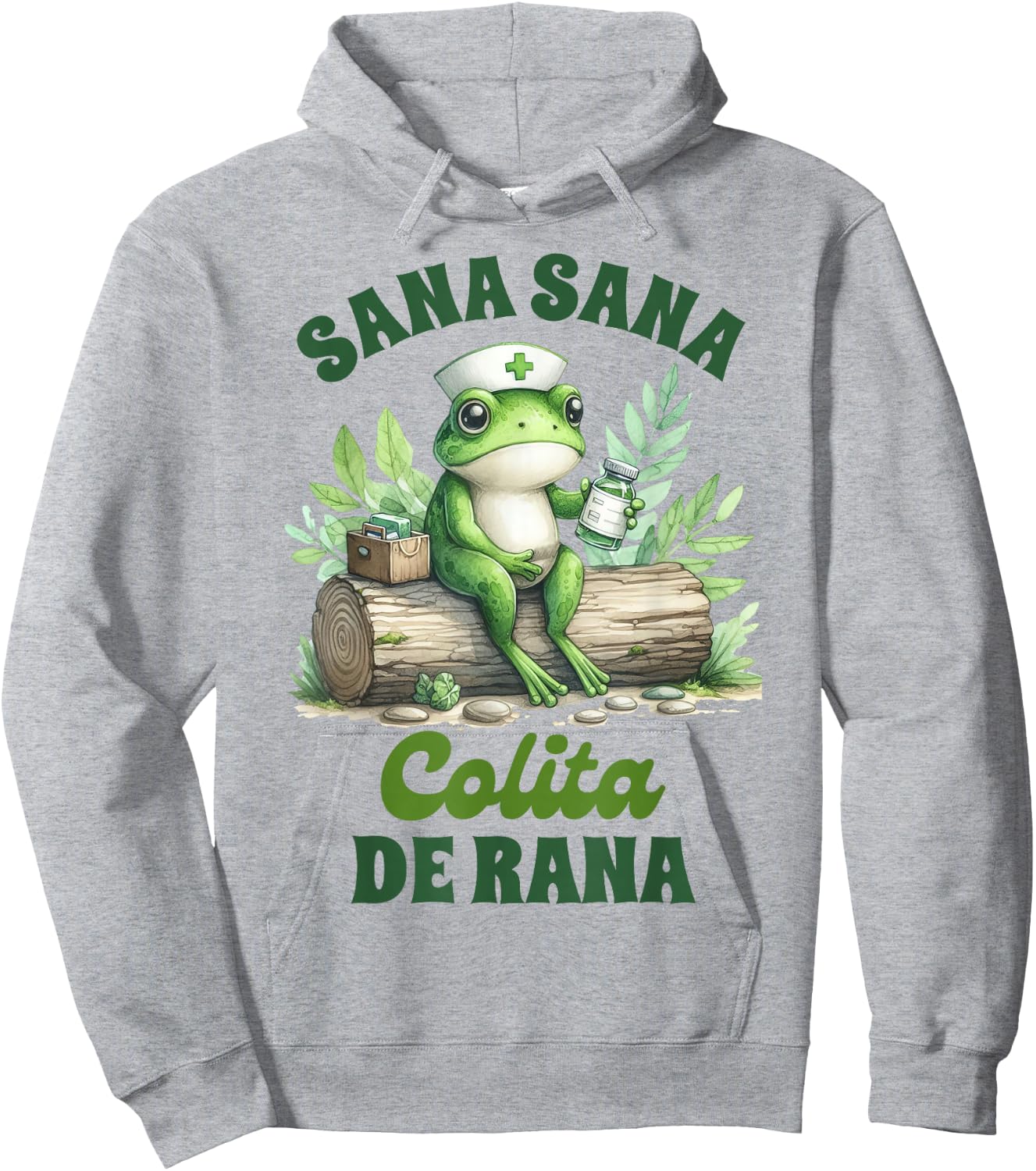 Mexican Nurse Frog Latina Enfermera Sana Sana Colita De Rana Hoodie - Hoodie | Ash