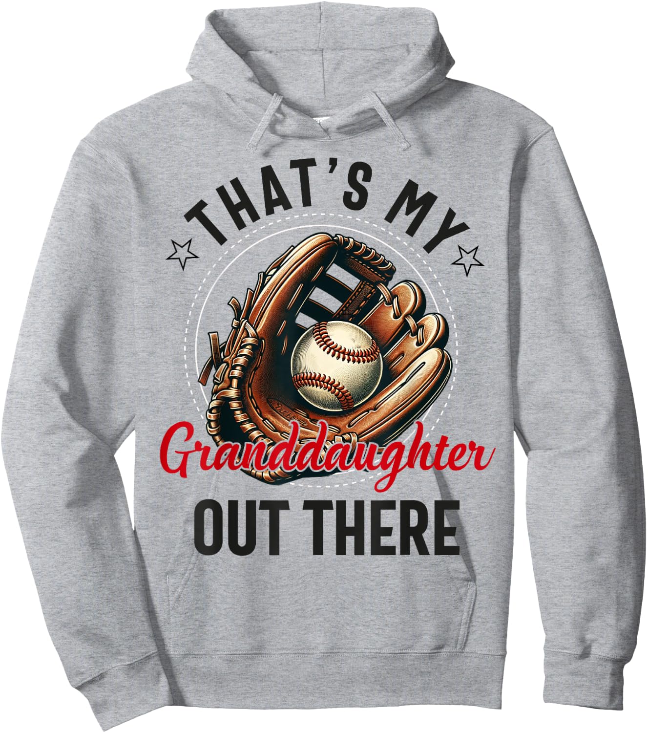That's My Granddaughter Out There Softball Grandpa Hoodie - Hoodie | Ash