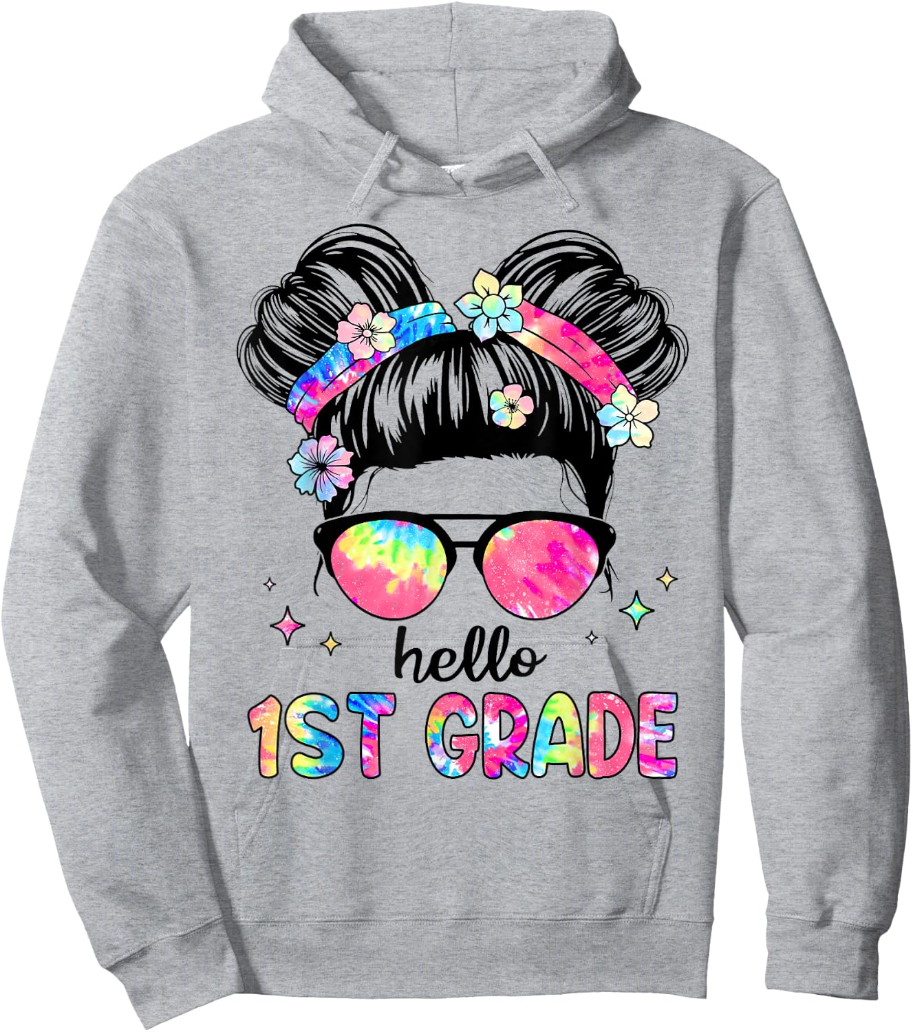 Hello First Grade Teacher 1st Grade Girl Kids Back to School Hoodie - Hoodie | Ash