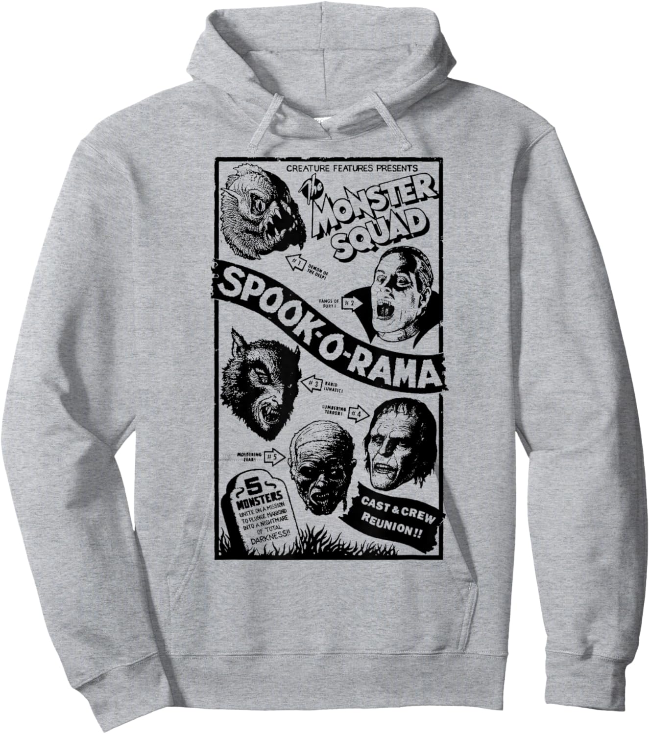 Vintage Halloween Spook-O-Rama Horror Show Monster Squad Hoodie - Hoodie | Ash