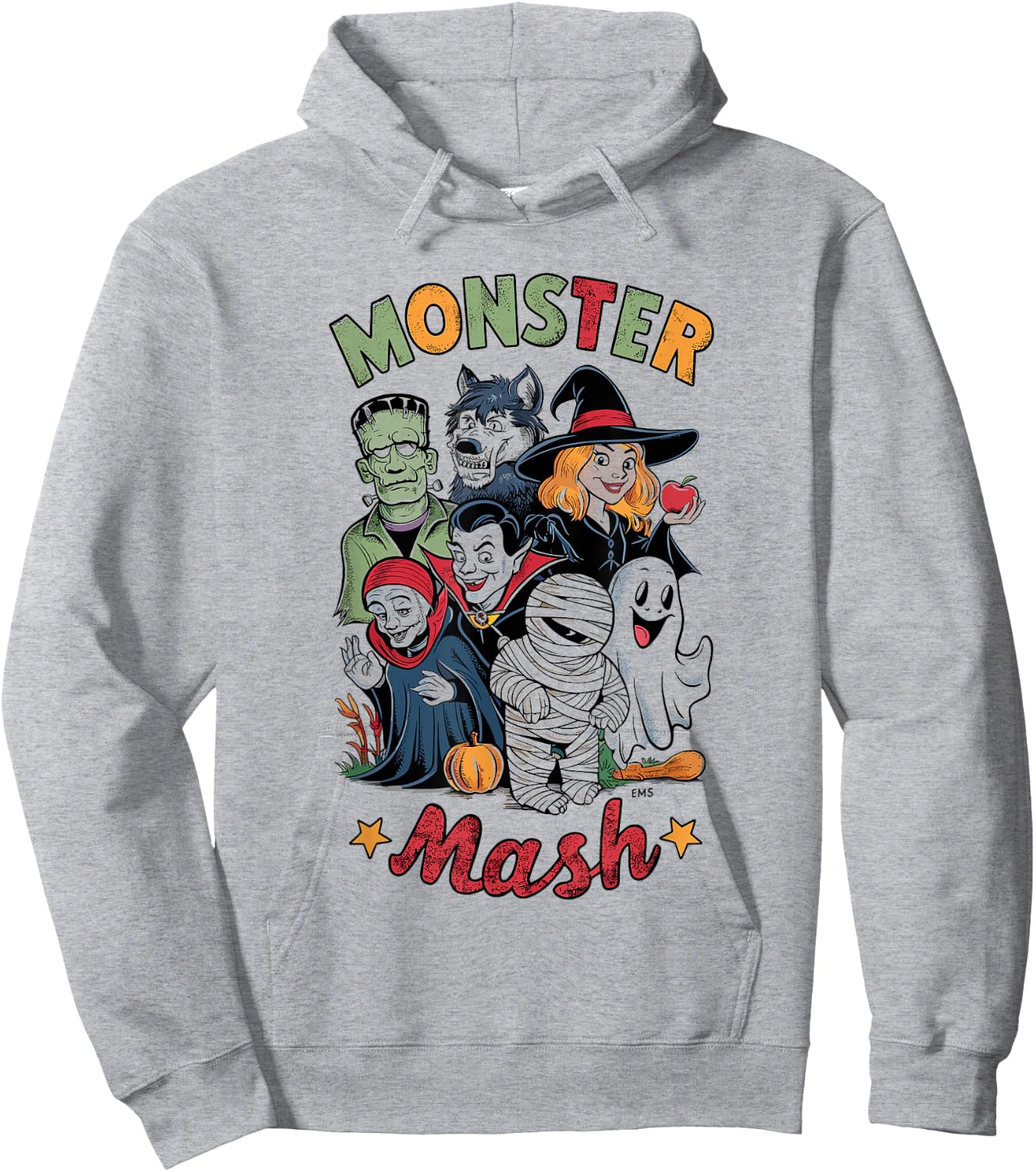 Vintage HALLOWEEN SHIRT | Classic Monster Characters Mash Hoodie - Hoodie | Ash