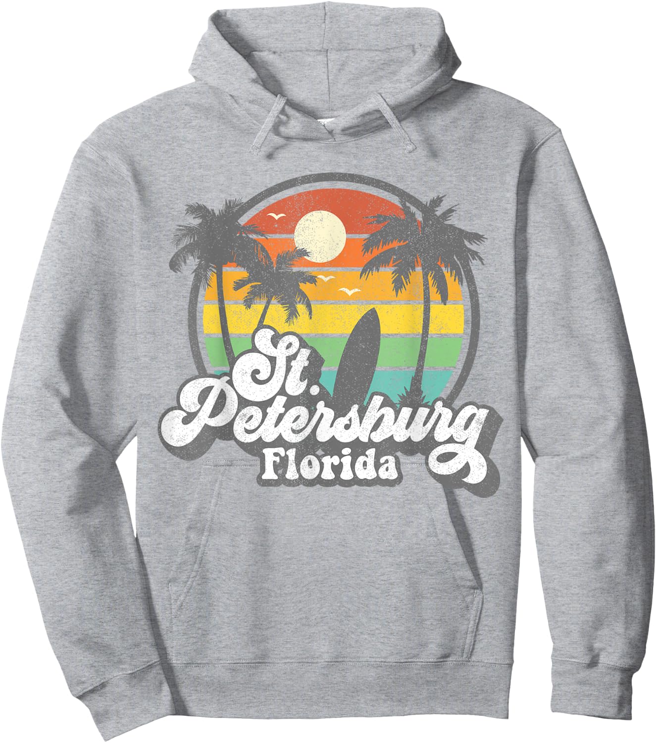 Vintage St. Petersburg Beach Florida Surfing Retro Surf Gift Women Girls Kids Hoodie - Hoodie | Ash