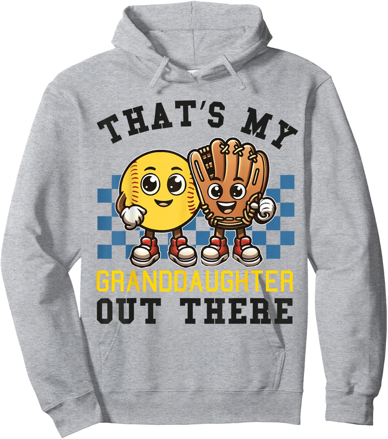 That's My Granddaughter Out There Softball Grandpa Grandma Hoodie - Hoodie | Ash