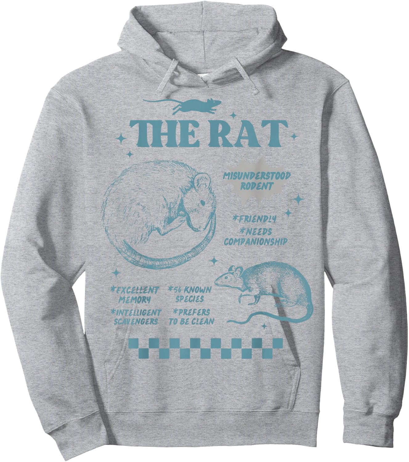 The Rat Rodent Retro Rat Misunderstood Rodent Hoodie - Hoodie | Ash