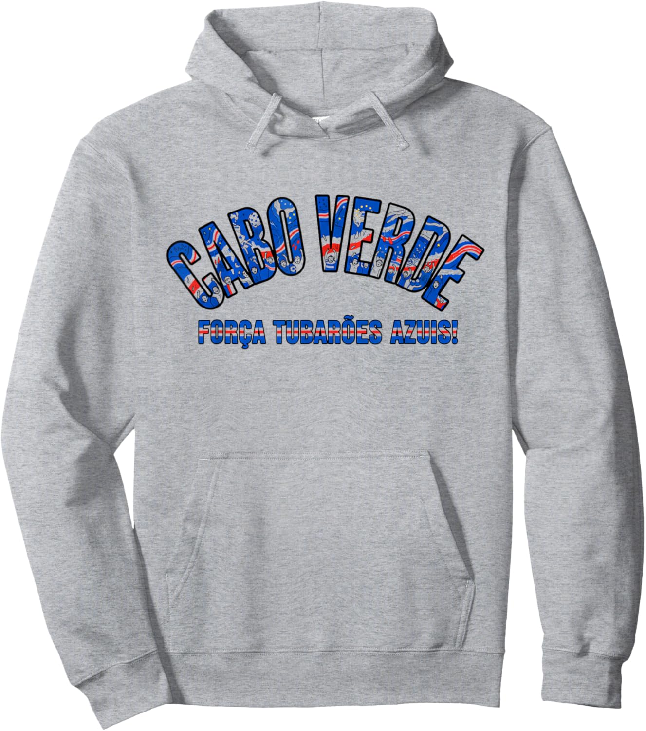 Maillot de Supporter de Football 2026 Cabo Verde Forca Tubaroes Azuis Hoodie - Hoodie | Ash