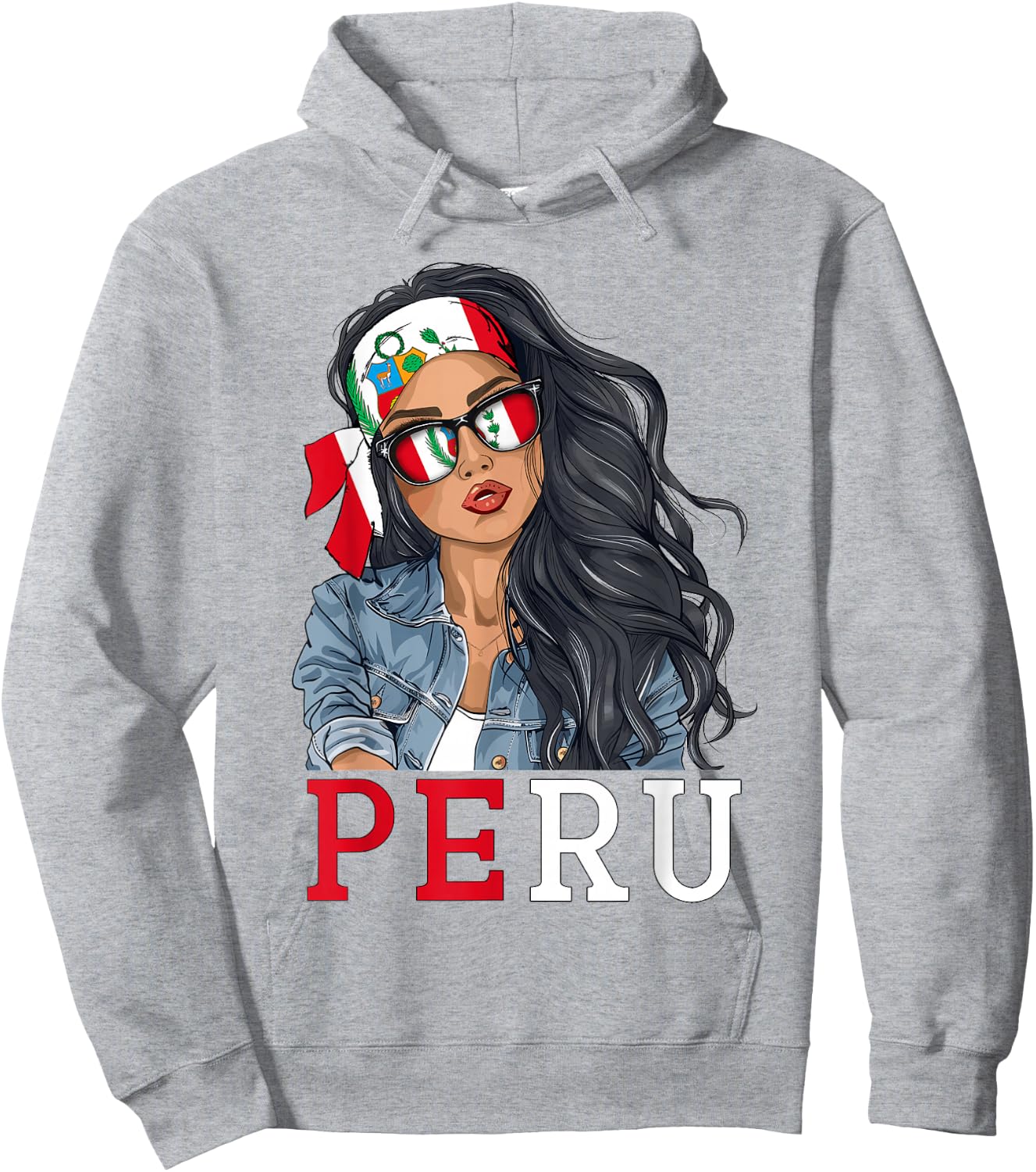 Peruvian Woman Products Flag Uniform Heritage Peru Hoodie - Hoodie | Ash