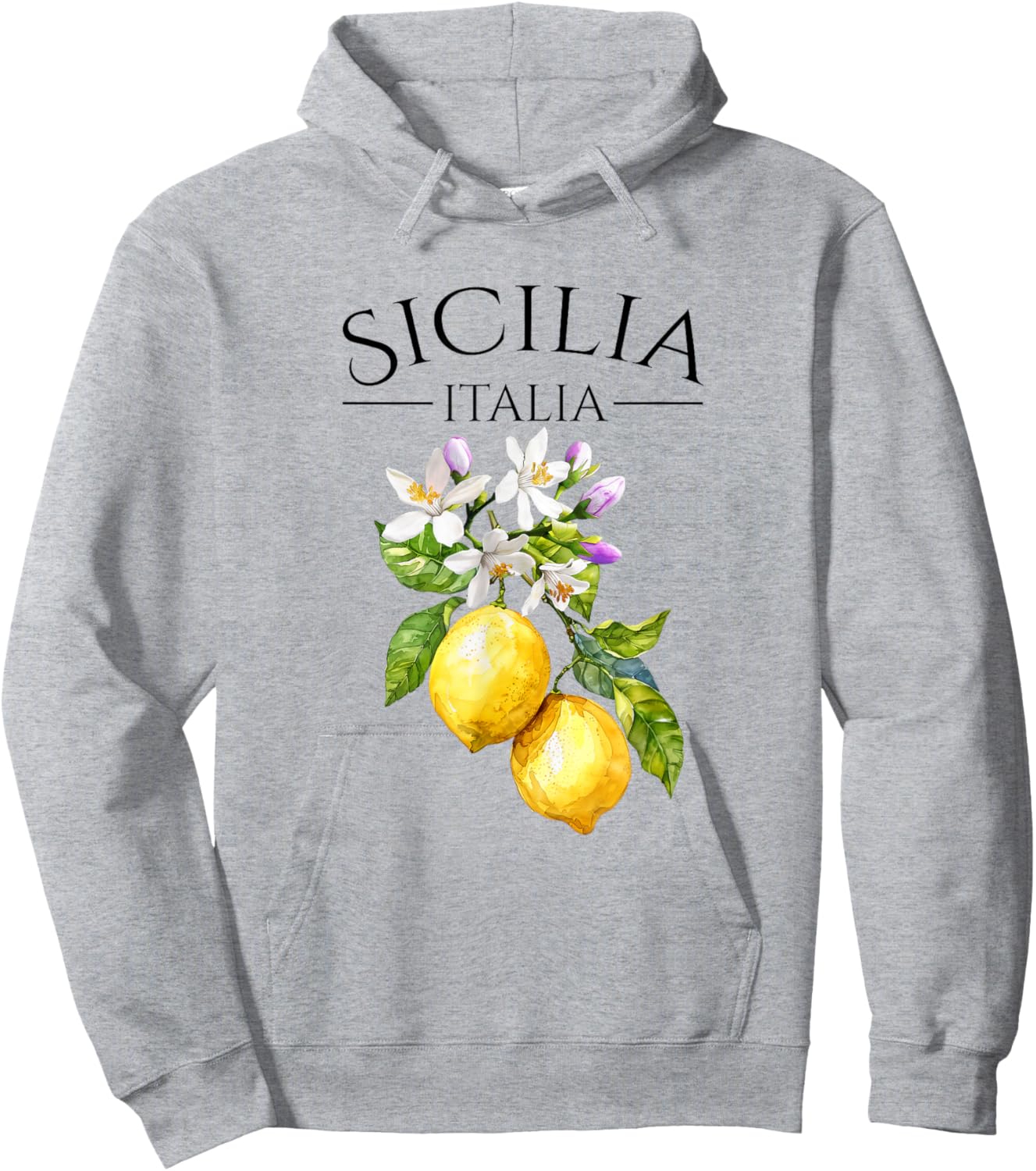 Sicilia Italian Souvenir Italy Lemons Hoodie - Hoodie | Ash
